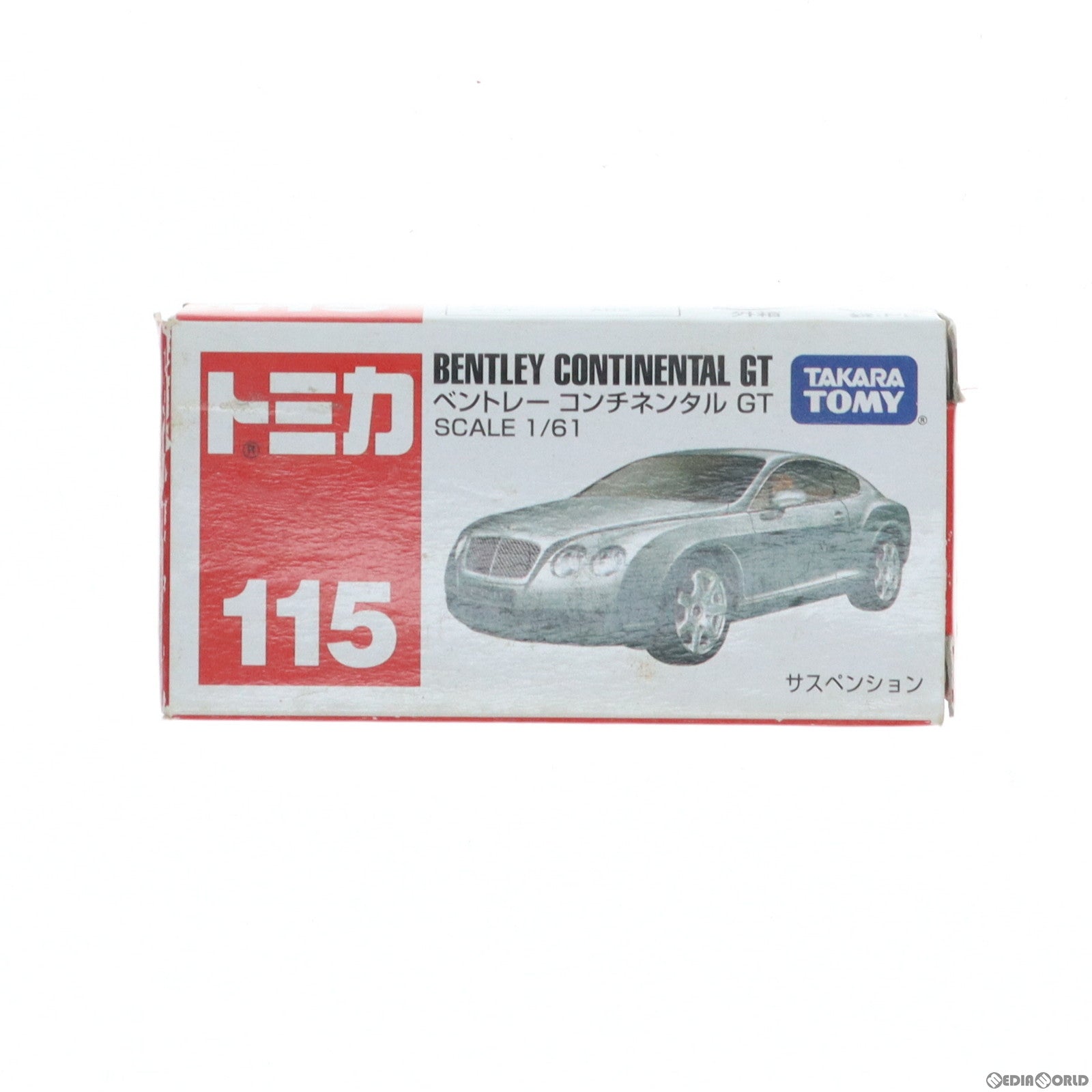 【中古即納】[MDL] トミカ No.115 1/61 ベントレー コンチネンタルGT(シルバー/赤箱) 完成品 ミニカー タカラトミー(20100131)