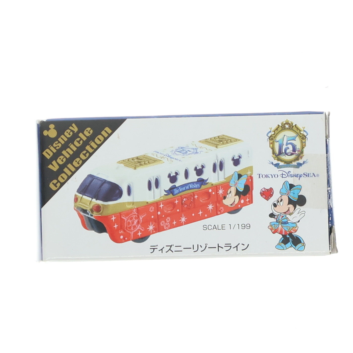 【中古即納】[MDL] 東京ディズニーリゾート限定 トミカ ディズニービークルコレクション 1/199 ディズニーリゾートライン ディズニーシー15周年ver.(ホワイト×レッド) 完成品 ミニカー タカラトミー(20160401)