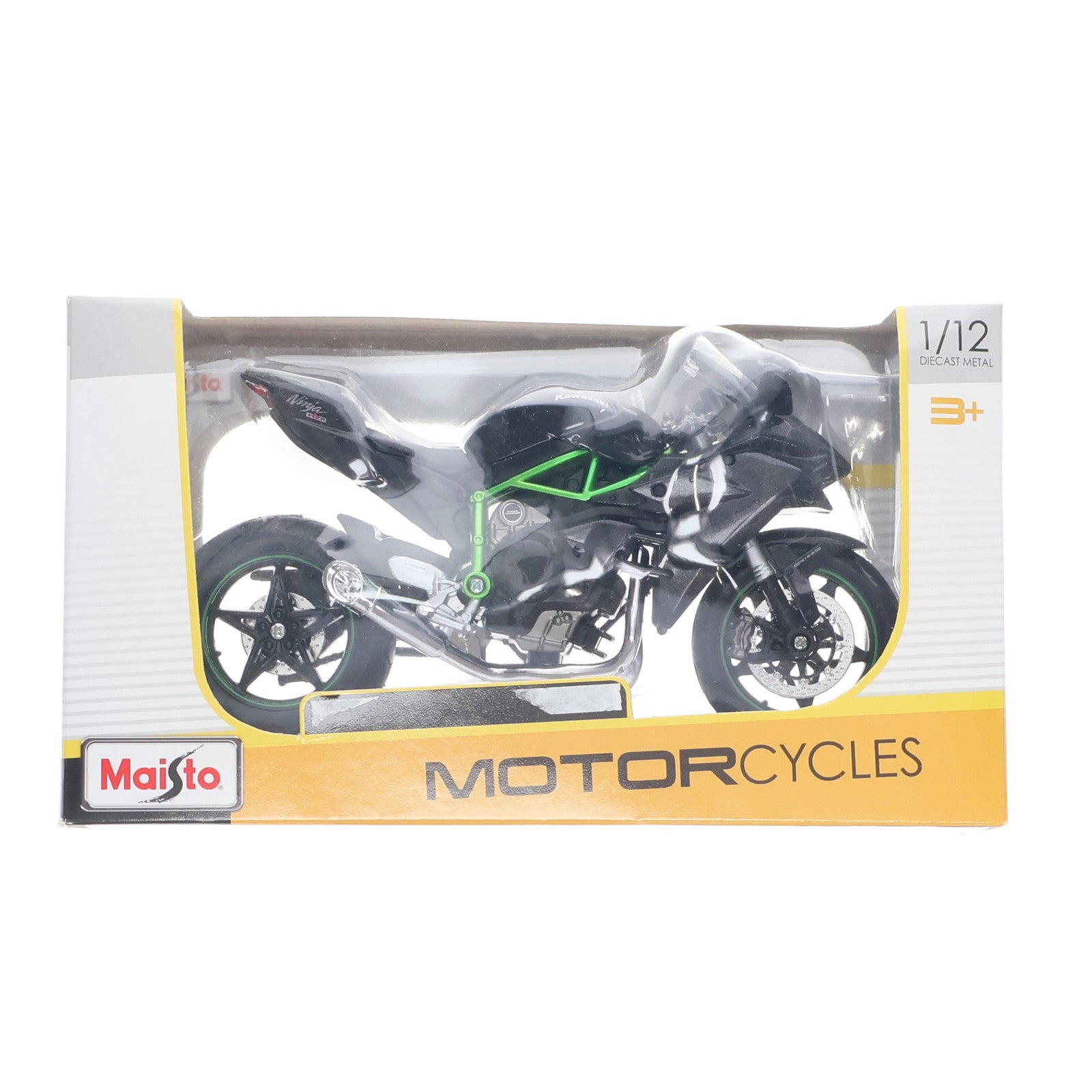【中古即納】[MDL] (単品) モーターサイクルシリーズ 1/12 Kawasaki Ninja H2 R(ブラック×メタリックグリーン×シルバー) 完成品 ミニカー(31101) Maisto(マイスト)(20101231)