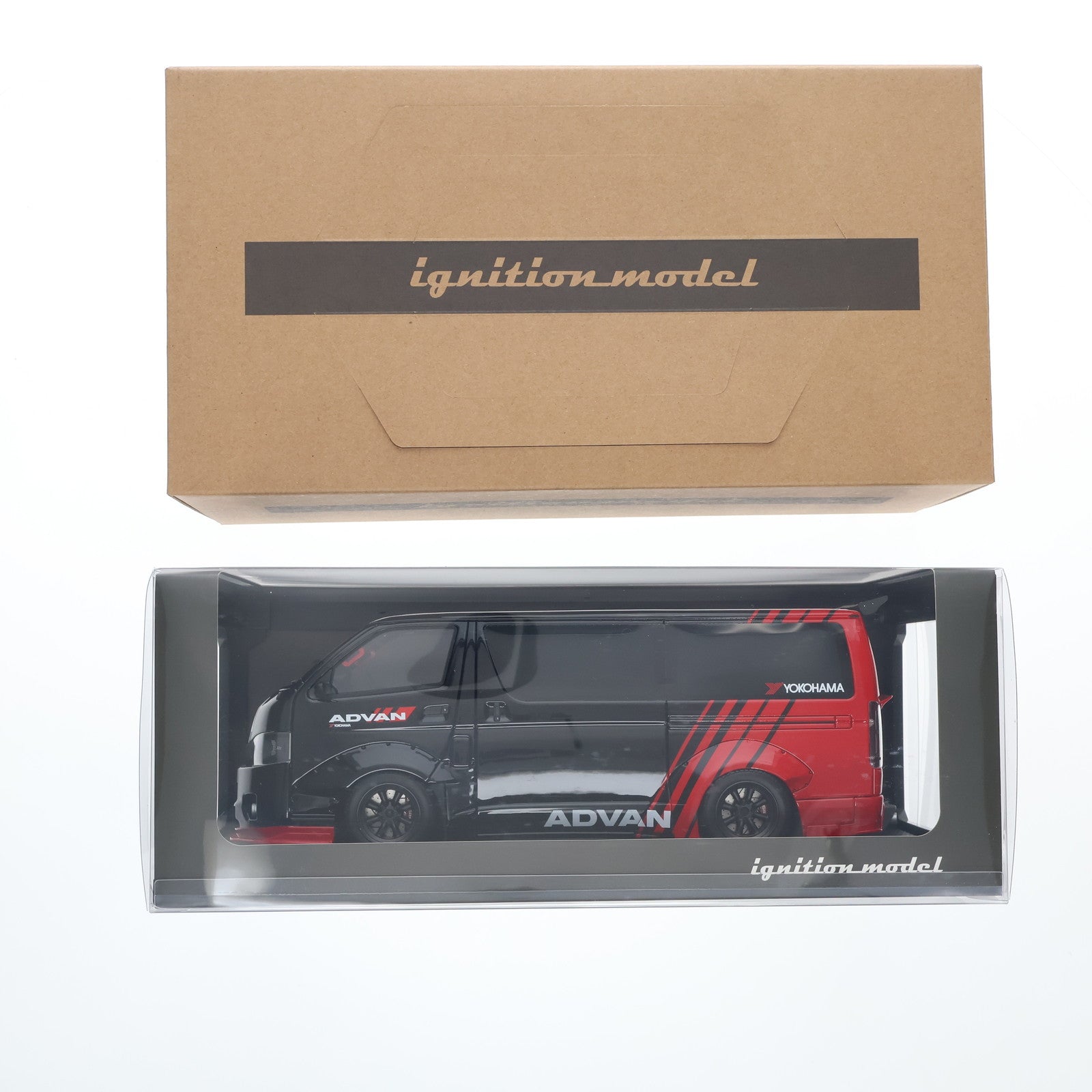 【中古即納】[MDL] 1/18 T・S・D WORKS HIACE Black/Red 完成品 ミニカー(IG2805) ignition model(イグニッションモデル)(20230521)
