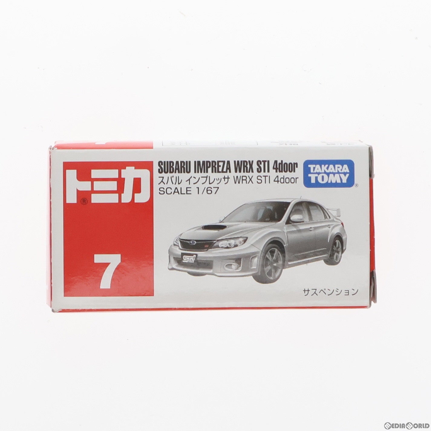 【中古即納】[MDL] トミカ No.7 1/67 スバル インプレッサWRX STI 4door(シルバー/赤箱) 完成品 ミニカー タカラトミー(20110228)