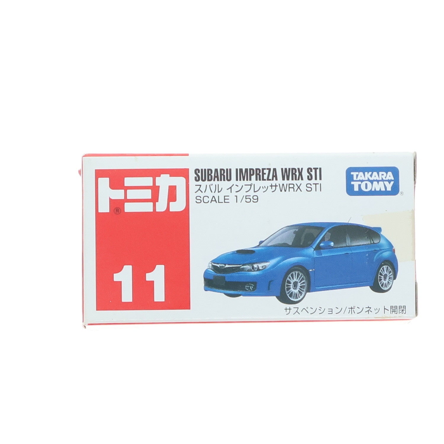 【中古即納】[MDL] トミカ No.11 1/59 スバル インプレッサWRX STI(ブルー/赤箱/ベトナム製) 完成品 ミニカー タカラトミー(20091031)