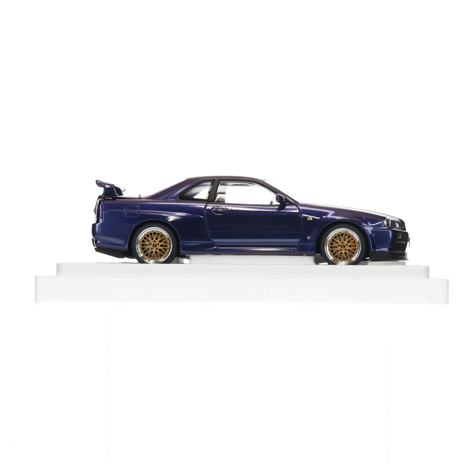 【中古即納】[MDL] オートアート・コンポジットモデルシリーズ 1/18 日産 スカイライン GT-R(R34) Vスペック II BBS LM ホイール・バージョン(ミッドナイトパープルIII) 完成品 ミニカー(77403) AUTOart(オートアート)(20220930)