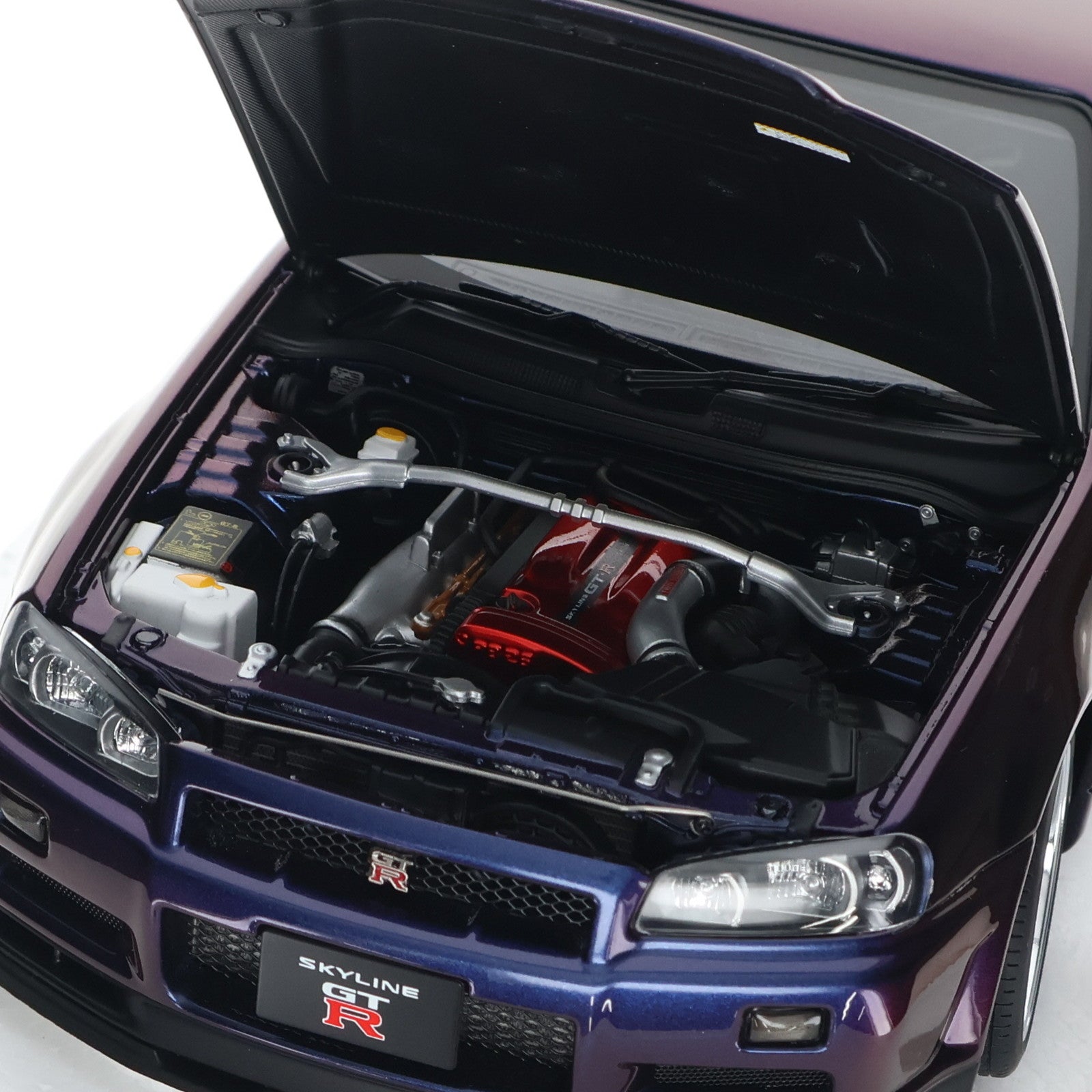 【中古即納】[MDL] オートアート・コンポジットモデルシリーズ 1/18 日産 スカイライン GT-R(R34) Vスペック II BBS LM ホイール・バージョン(ミッドナイトパープルIII) 完成品 ミニカー(77403) AUTOart(オートアート)(20220930)