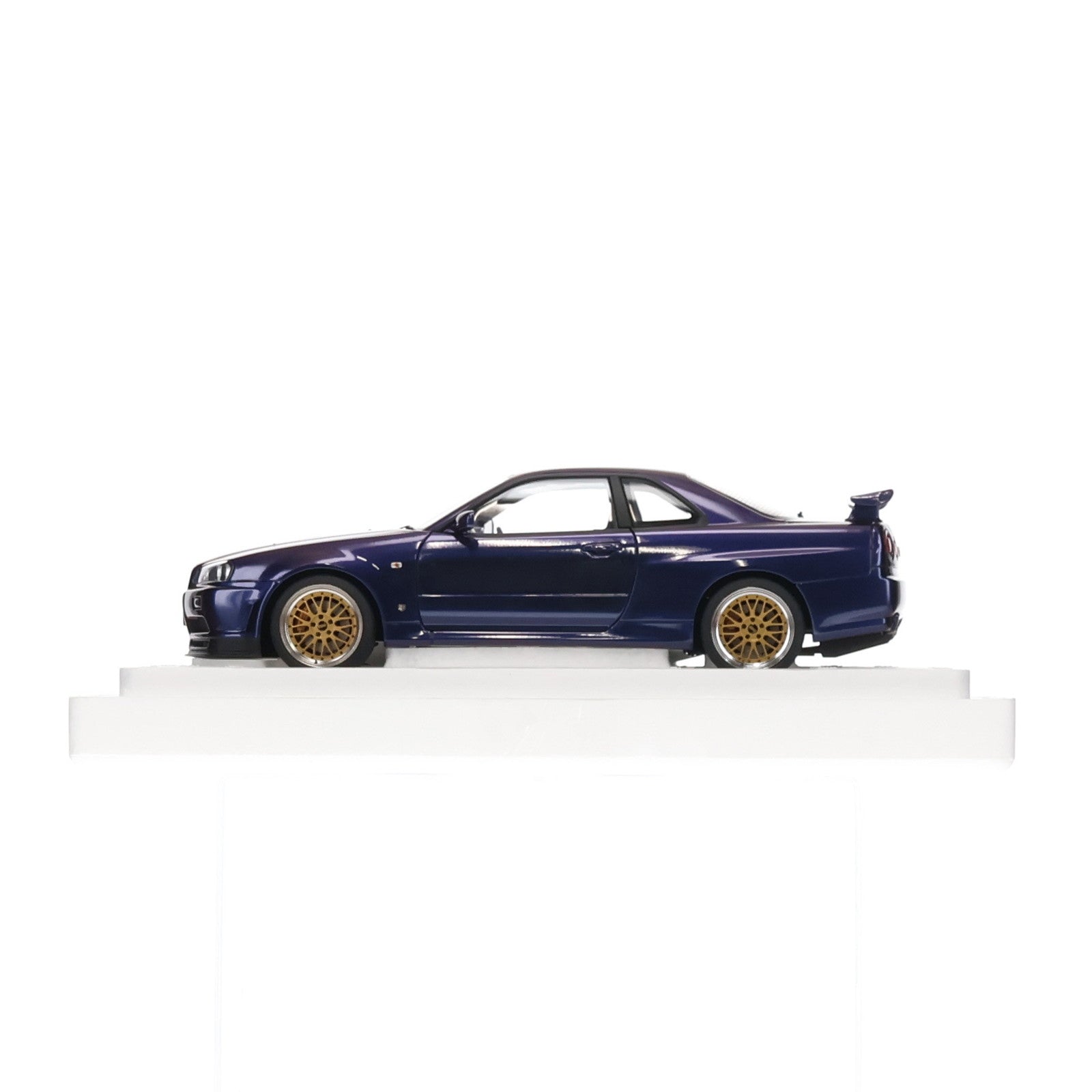 【中古即納】[MDL] オートアート・コンポジットモデルシリーズ 1/18 日産 スカイライン GT-R(R34) Vスペック II BBS LM ホイール・バージョン(ミッドナイトパープルIII) 完成品 ミニカー(77403) AUTOart(オートアート)(20220930)