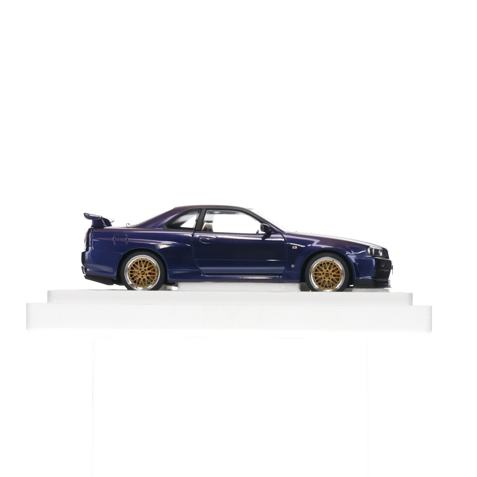 【中古即納】[MDL] オートアート・コンポジットモデルシリーズ 1/18 日産 スカイライン GT-R(R34) Vスペック II BBS LM ホイール・バージョン(ミッドナイトパープルIII) 完成品 ミニカー(77403) AUTOart(オートアート)(20220930)