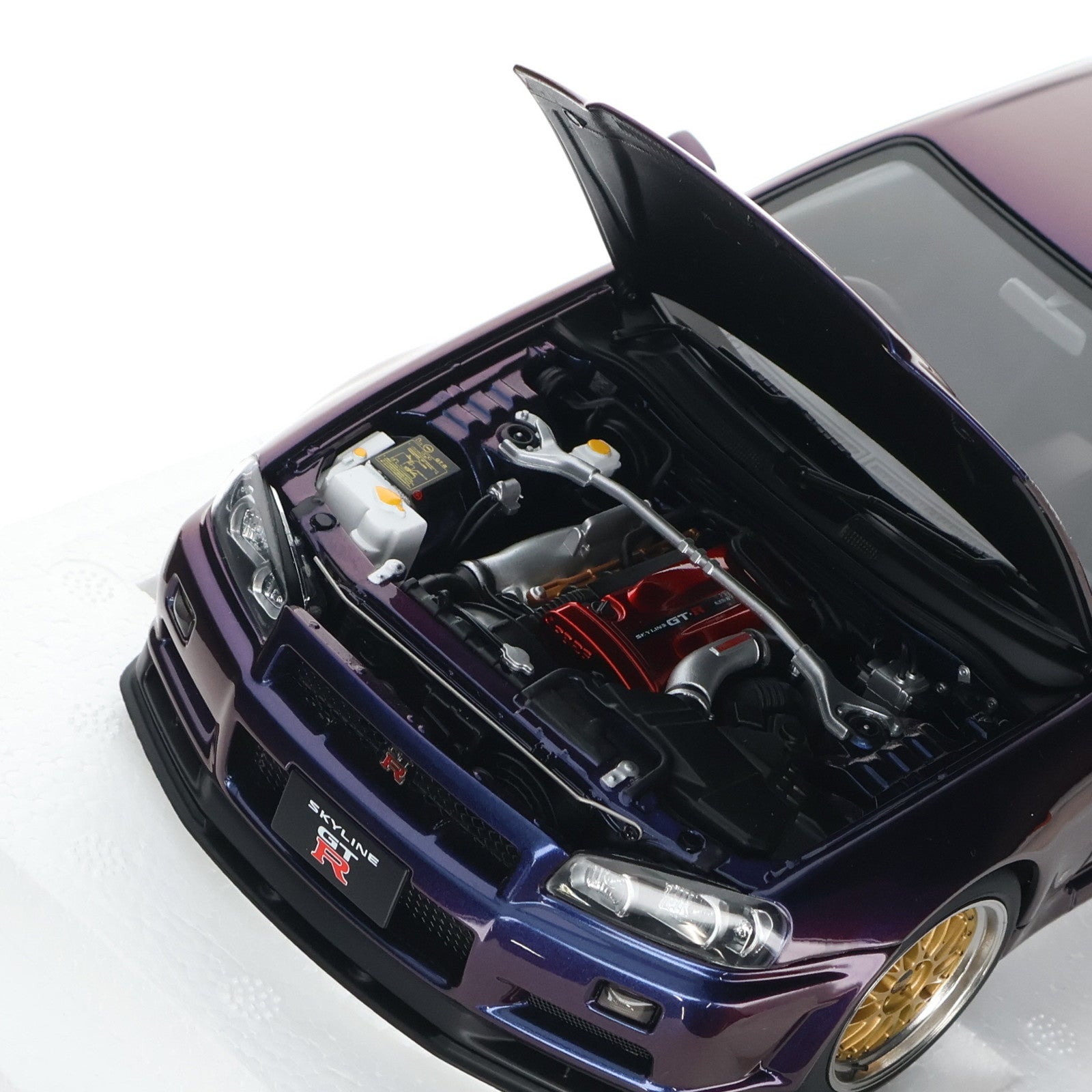 【中古即納】[MDL] オートアート・コンポジットモデルシリーズ 1/18 日産 スカイライン GT-R(R34) Vスペック II BBS LM ホイール・バージョン(ミッドナイトパープルIII) 完成品 ミニカー(77403) AUTOart(オートアート)(20220930)