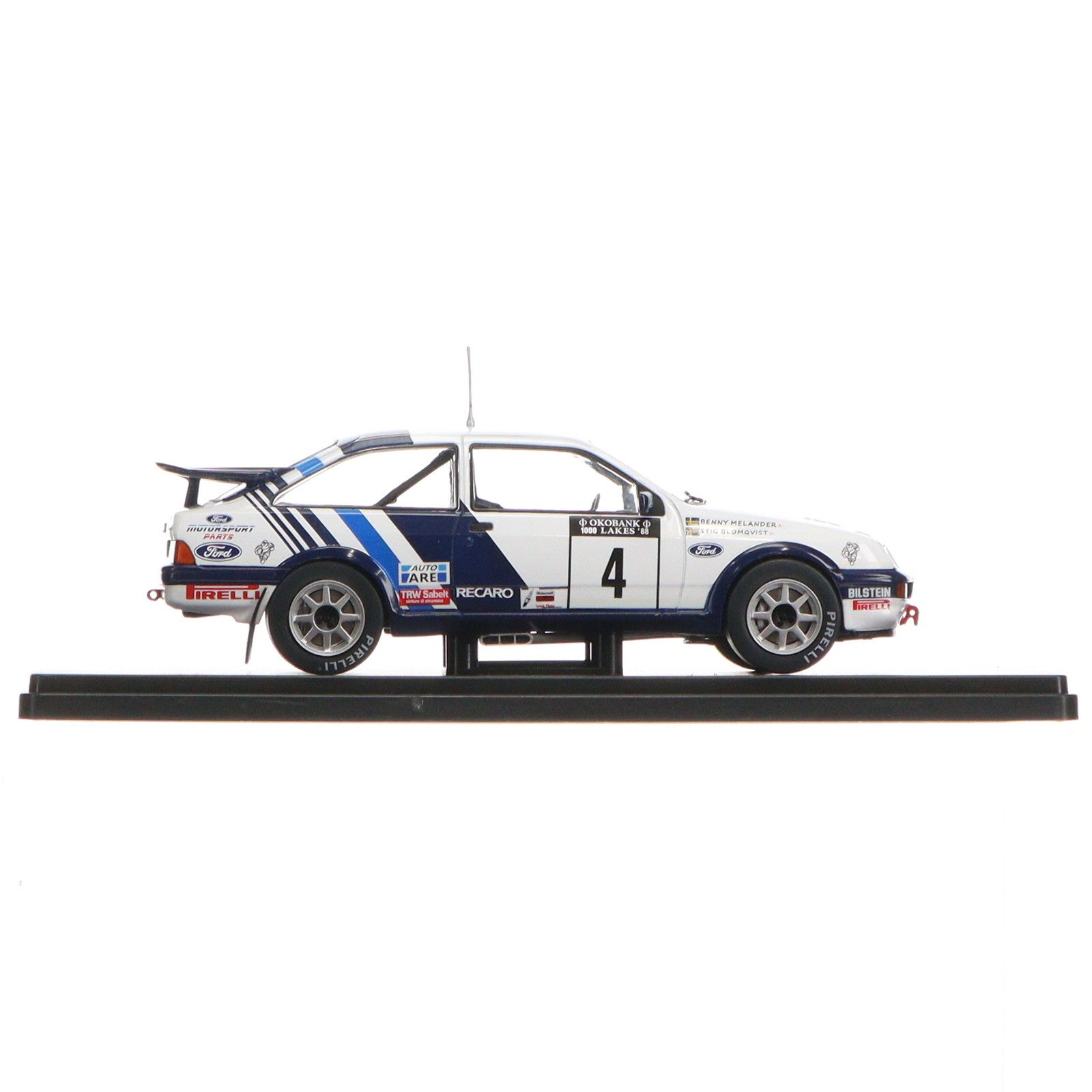 【中古即納】[MDL] 1/24 フォード シエラ RS コスワース 1988年1000湖ラリー S.Blomquist/B.Melander #4 完成品 ミニカー(24RAL032B) IXO Models(イクソモデルス)(20240425)