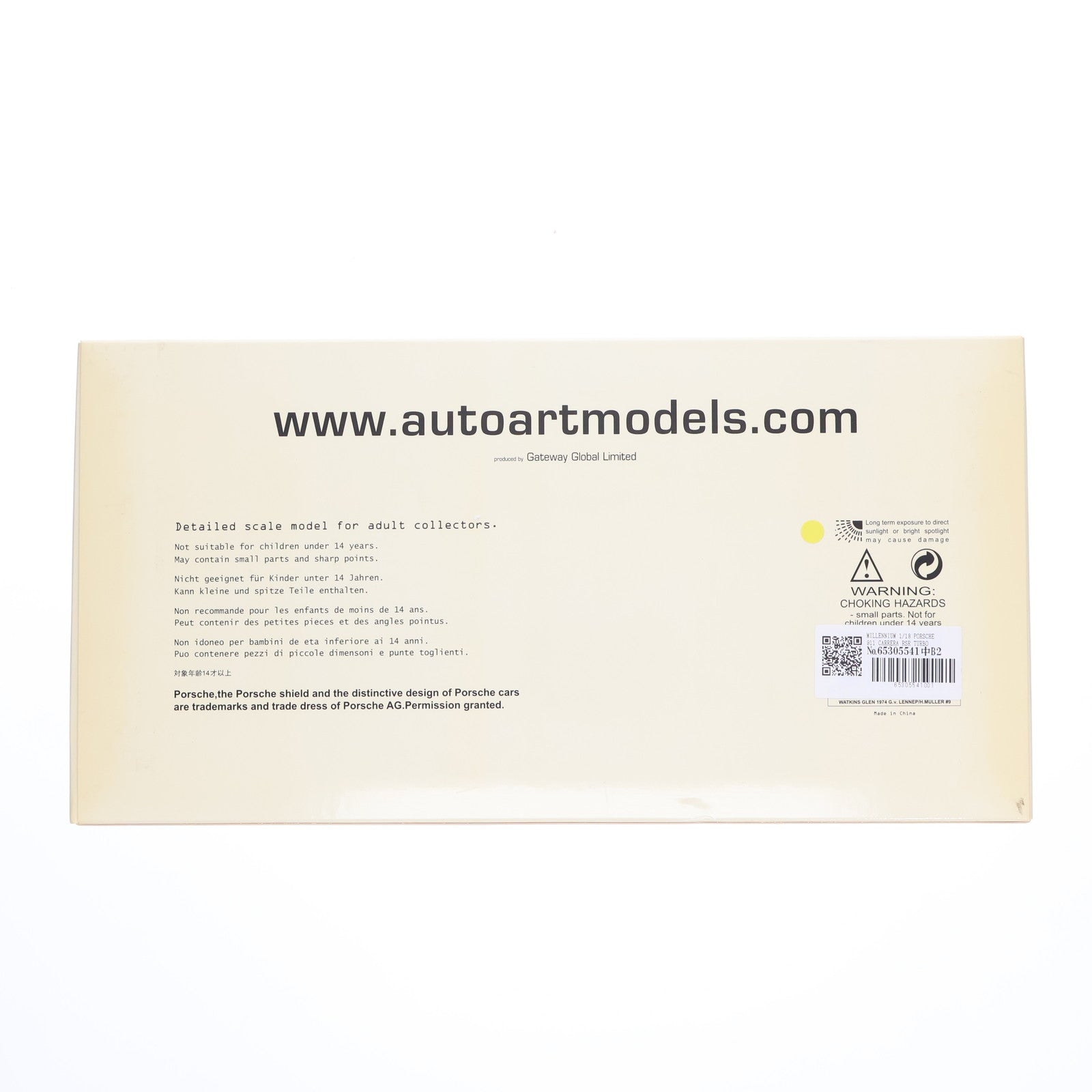 【中古即納】[MDL] MILLENNIUM 1/18 PORSCHE 911 CARRERA RSR TURBO 2.1 WATKINS GLEN 1974 MARTINI #9(ホワイト×レッド×ブルー) 完成品 ミニカー(87475) AUTOart(オートアート)(20070520)