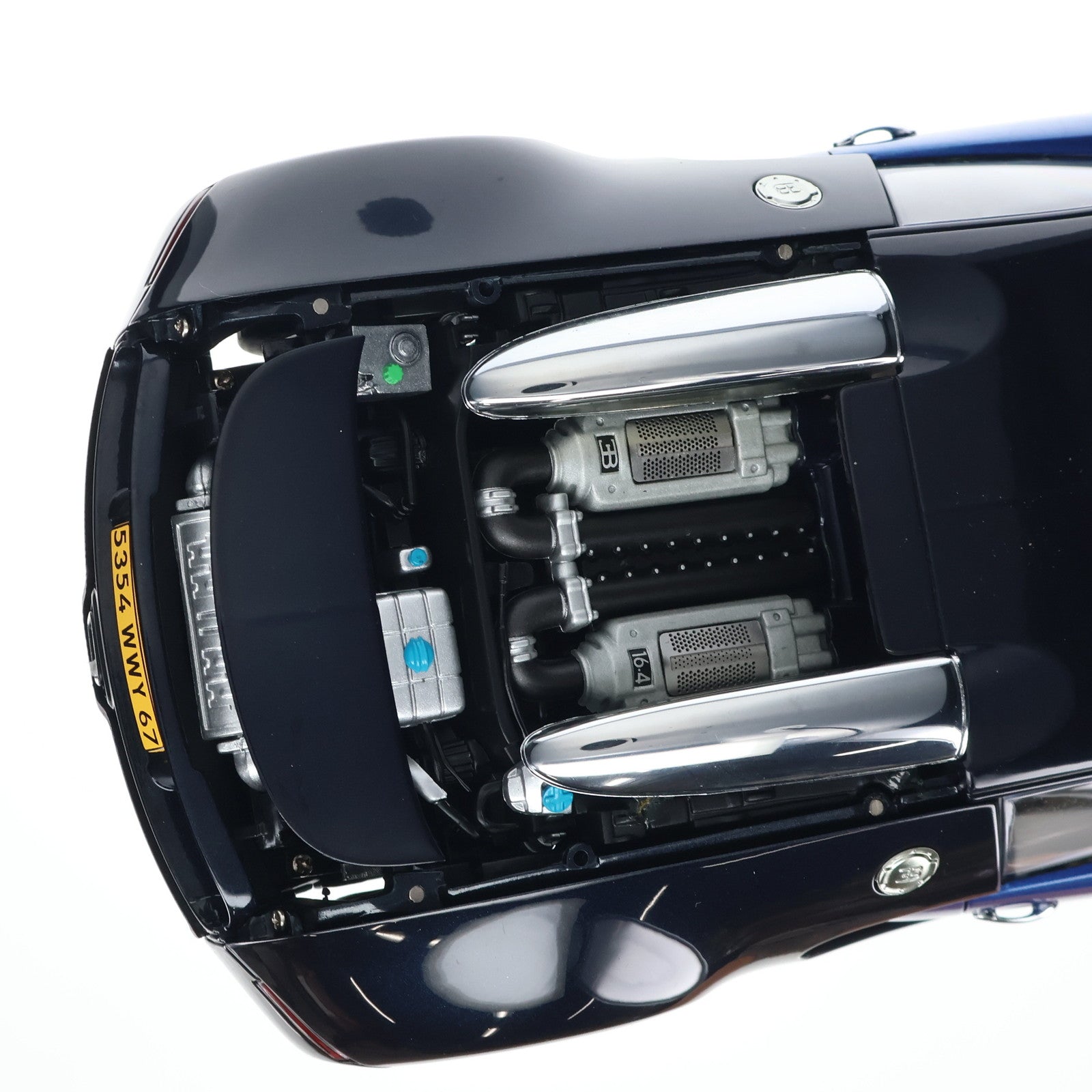 【中古即納】[MDL] シグネチャーシリーズ 1/18 BUGATTI(ブガッティ) EB 16.4 VEYRON PRODUCTION CAR(ブラック×ブルー) 完成品 ミニカー(70907) AutoArt(オートアート)(20080831)