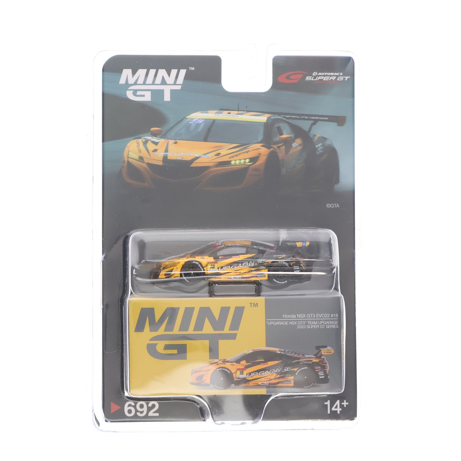 【中古即納】[MDL] 日本限定 ミニGTシリーズ 1/64 Honda NSX GT3 EVO22 SUPER GTシリーズ 2023 #18 UPGARAGE NSX GT3 TEAM UPGARAGE(左ハンドル) 完成品 ミニカー(MGT00692-L) TSM(トゥルースケールミニチュアズ)(20241010)