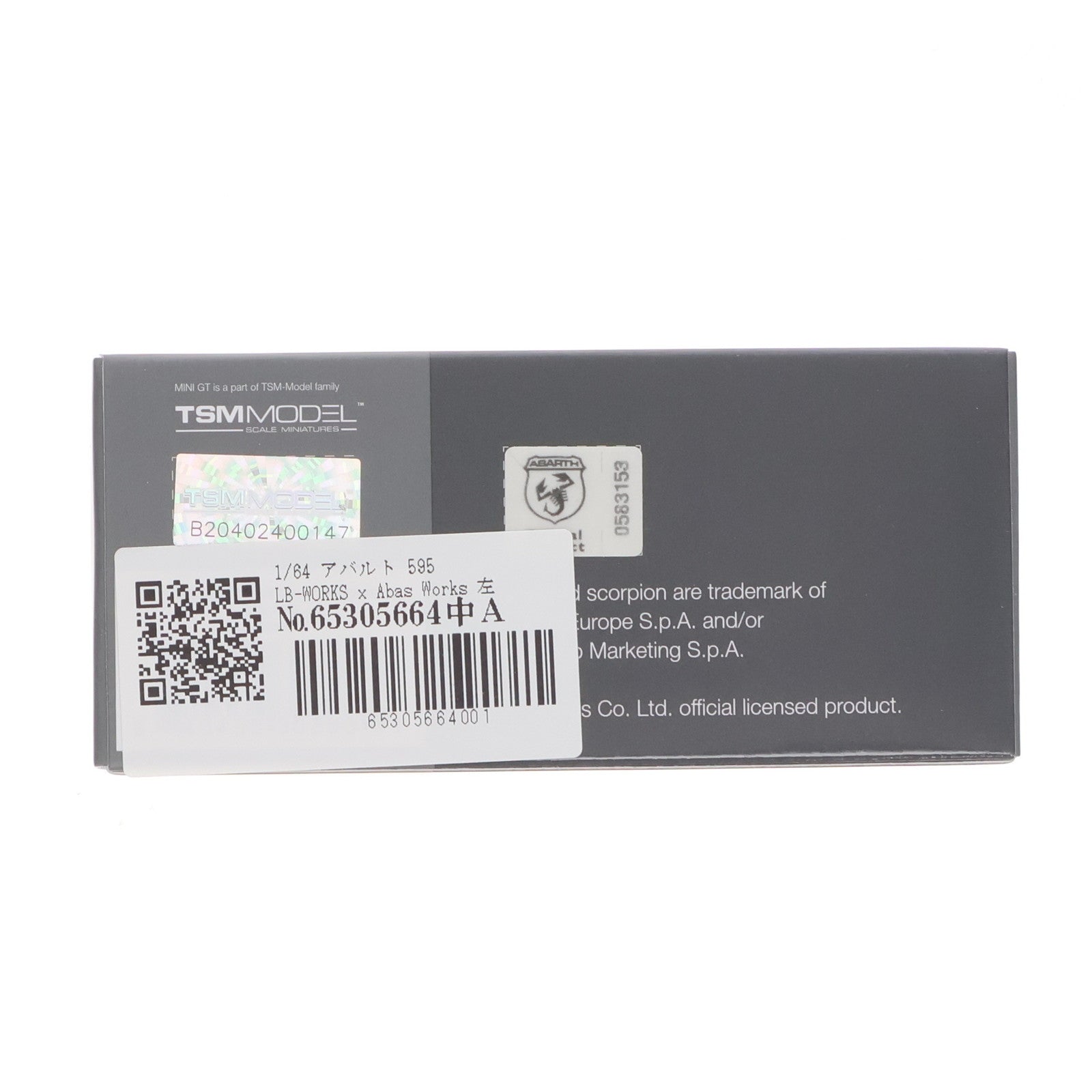 【中古即納】[MDL] MINI-GT 1/64 アバルト 595 LB-WORKS x Abas Works グレー(左ハンドル) 完成品 ミニカー(MGT00995-L) TSM(トゥルースケールミニチュアズ)(20250808)