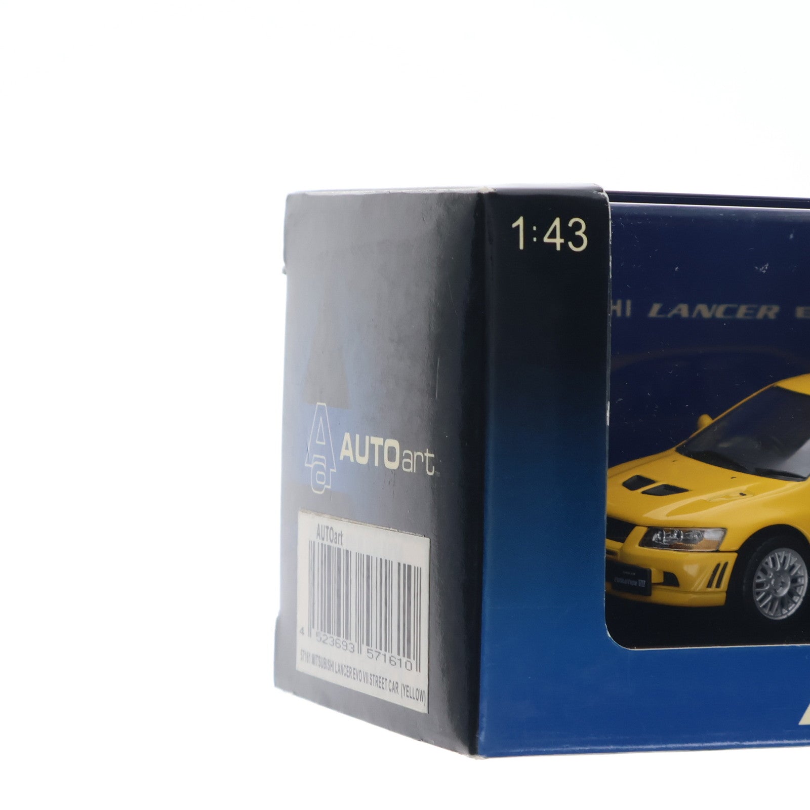 【中古即納】[MDL] 1/43 MITSUBISHI LANCER EVOLUTION(ランサーエボリューション) VII STREET CAR(イエロー) 完成品 ミニカー(57161) AutoArt(オートアート)(19991231)
