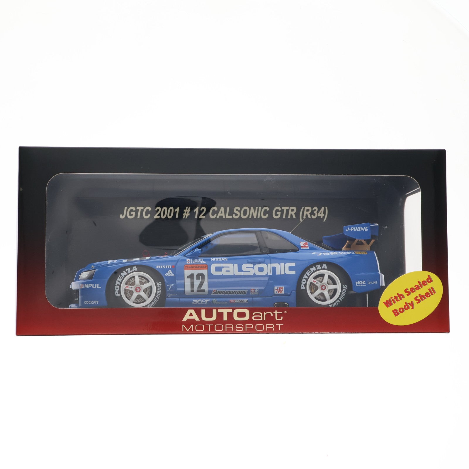 【中古即納】[MDL] 1/18 NISSAN SKYLINE(スカイライン) R34 JGTC 2001 CALSONIC K.HOSHINO/S.MOTOYAMA #12 完成品 ミニカー(80176) AUTOart(オートアート)(19991231)