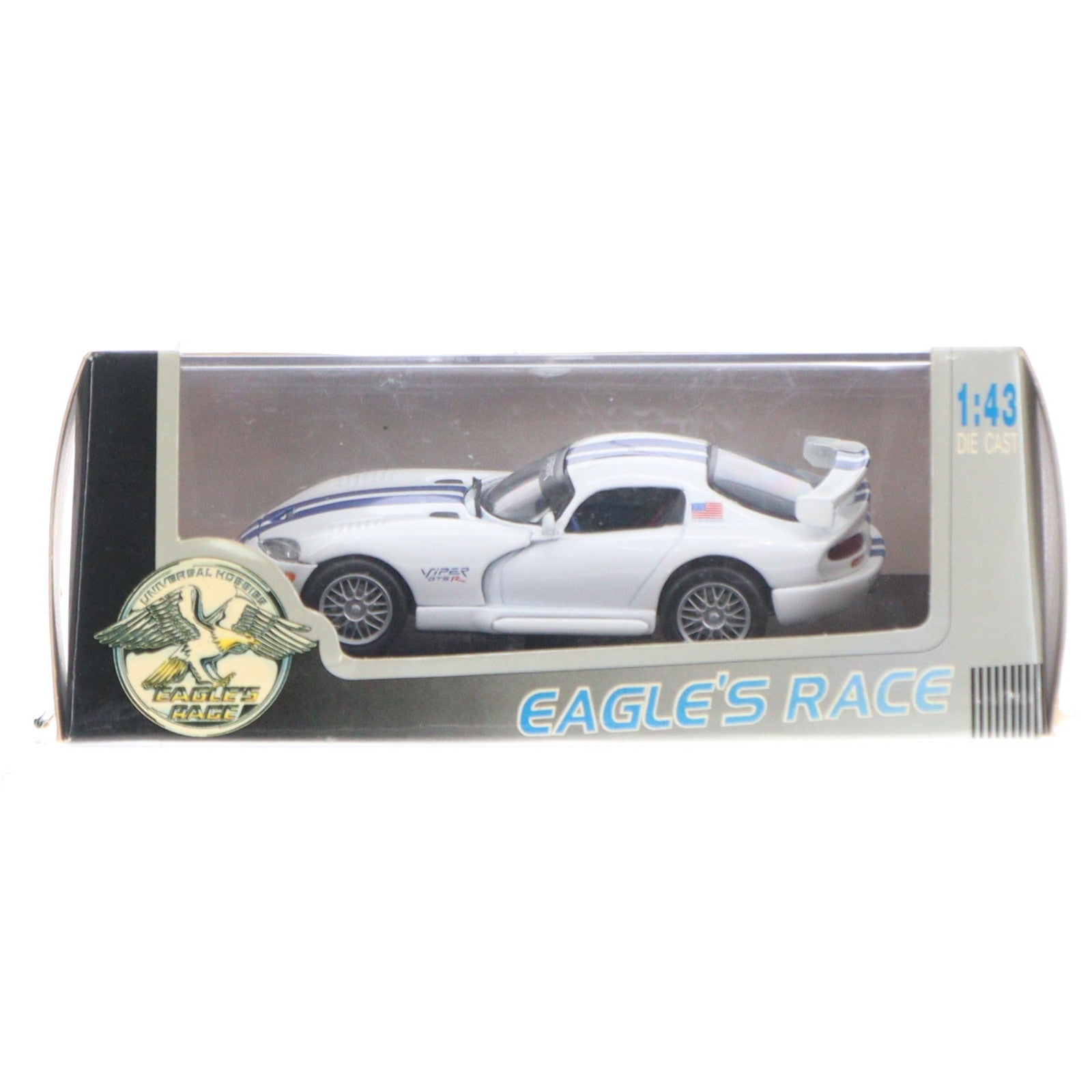 【中古即納】[MDL] 1/43 DODGE VIPER 1998 GT2 CHAMPIONSHIP EDITION(ホワイト×ブルー) EAGLE'S RACE 完成品 ミニカー(E3665) UNIVERSAL HOBBIES(ユニバーサル ホビーズ)(20101231)