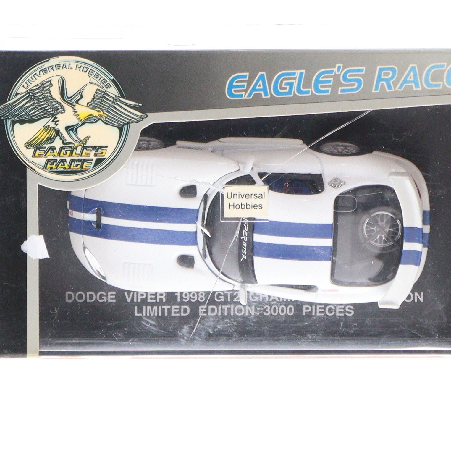 【中古即納】[MDL] 1/43 DODGE VIPER 1998 GT2 CHAMPIONSHIP EDITION(ホワイト×ブルー) EAGLE'S RACE 完成品 ミニカー(E3665) UNIVERSAL HOBBIES(ユニバーサル ホビーズ)(20101231)