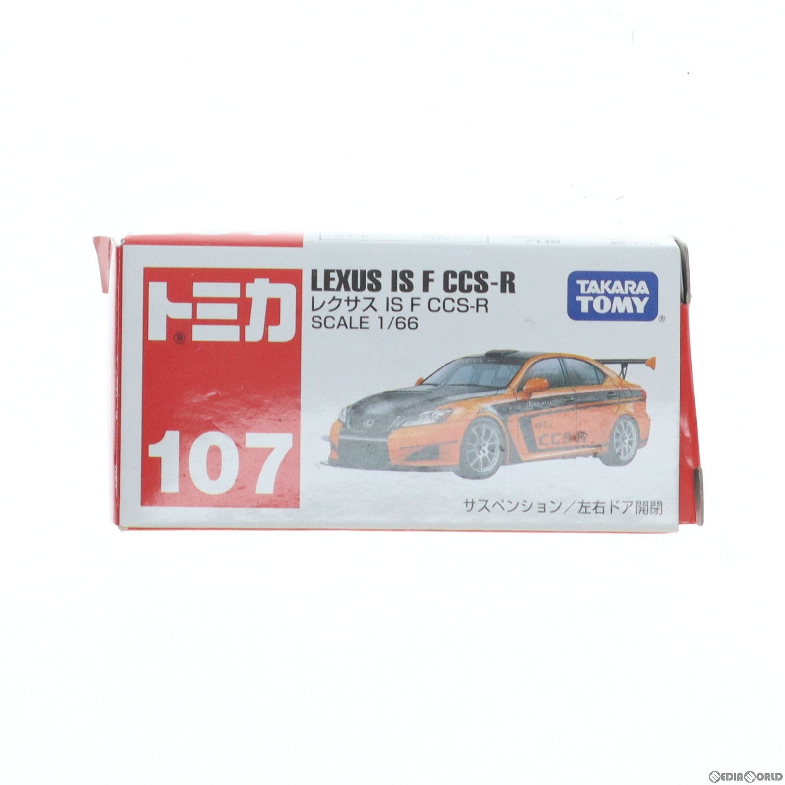 【中古即納】[MDL] トミカ No.107 1/66 レクサス IS F CCS-R(オレンジ×ブラック/赤箱/中国製) 完成品 ミニカー タカラトミー(20121215)