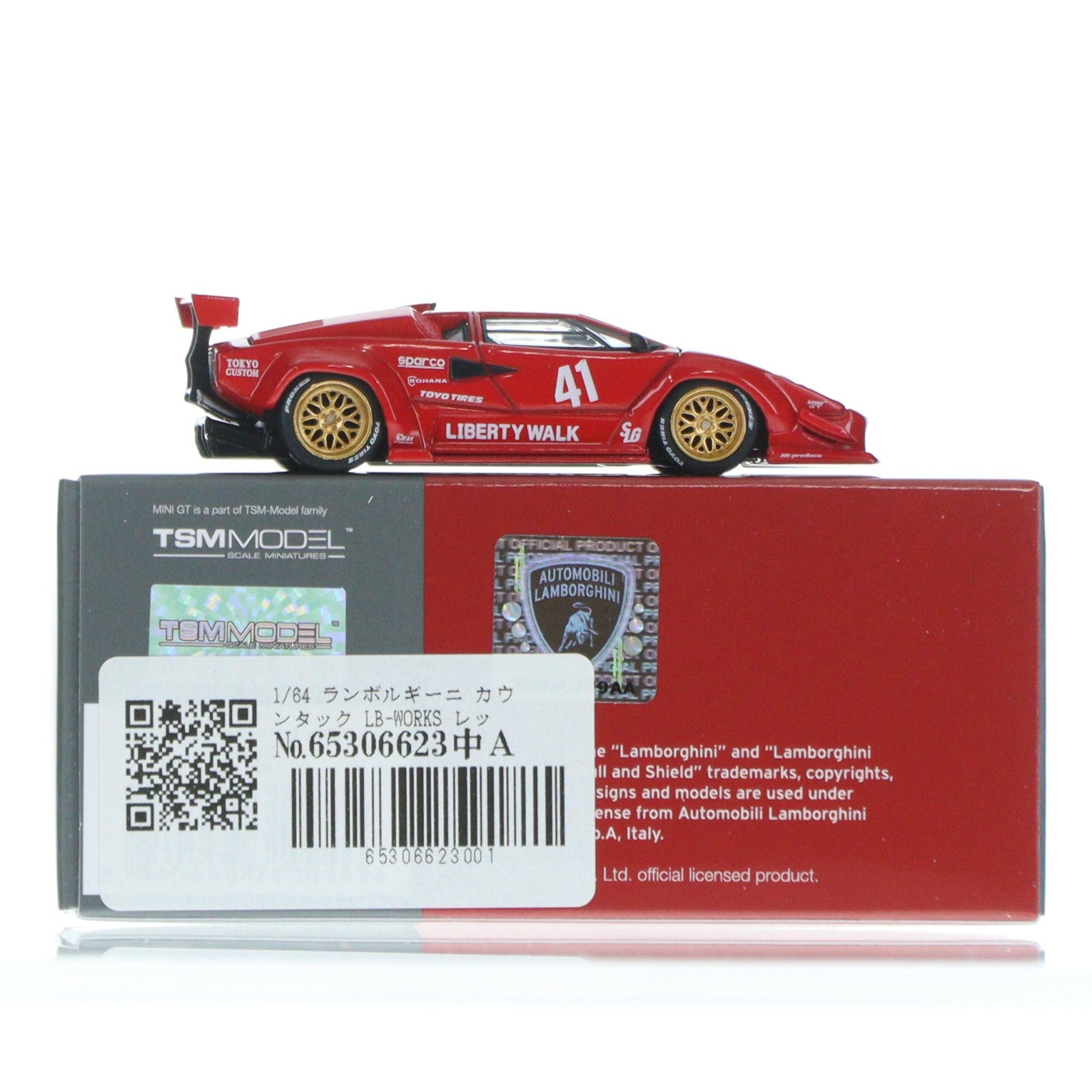 【中古即納】[MDL] ミニGTシリーズ 1/64 ランボルギーニ カウンタック LB-WORKS レッド(左ハンドル) 完成品 ミニカー(MGT01100-L) TSM(トゥルースケールミニチュアズ)(20260214)