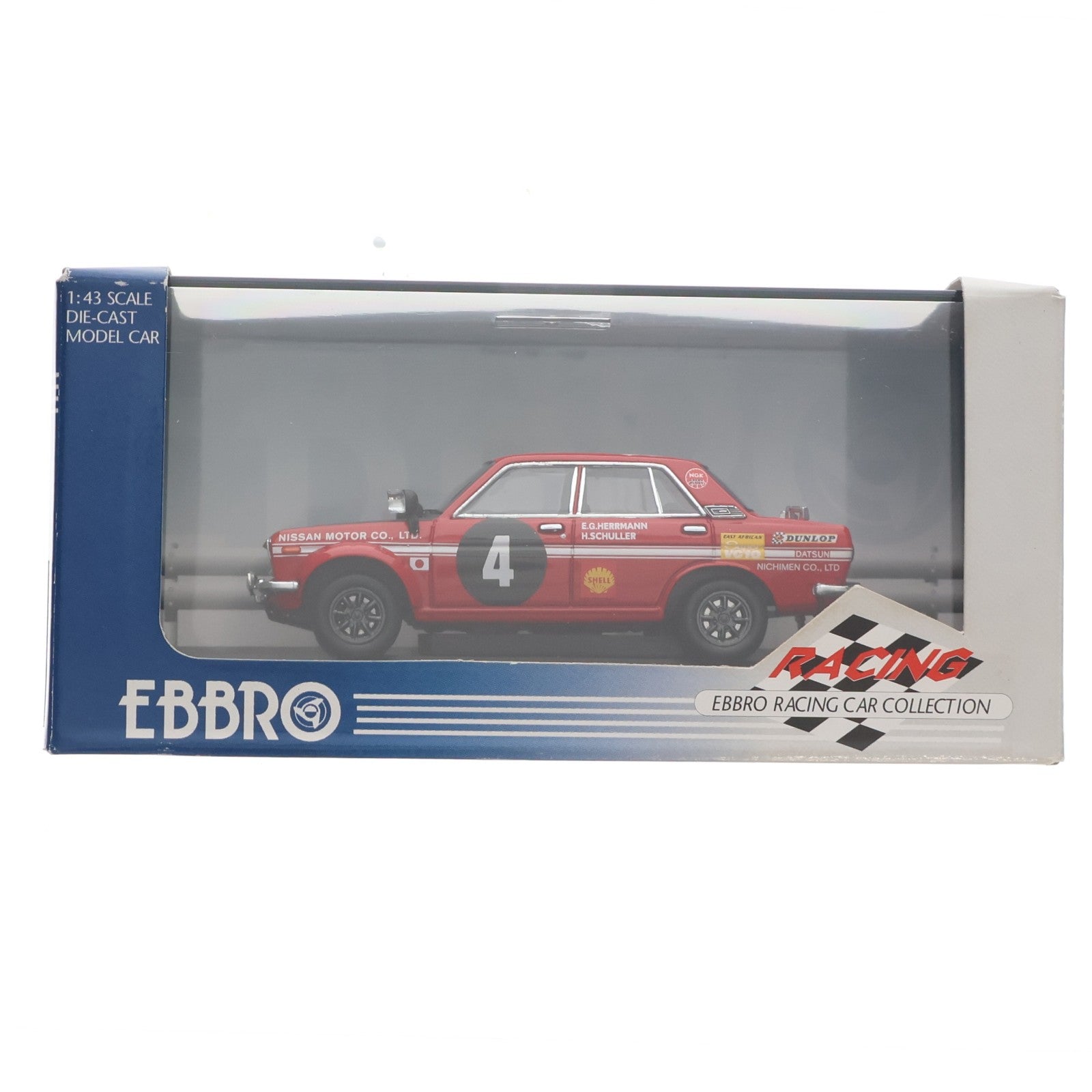 【中古即納】[MDL] RACING CAR COLLECTION 1/43 NISSAN BLUEBIRD(ブルーバード) 1970 Safari rally winner(レッド) 完成品 ミニカー(43394) EBBRO(エブロ)(20030920)