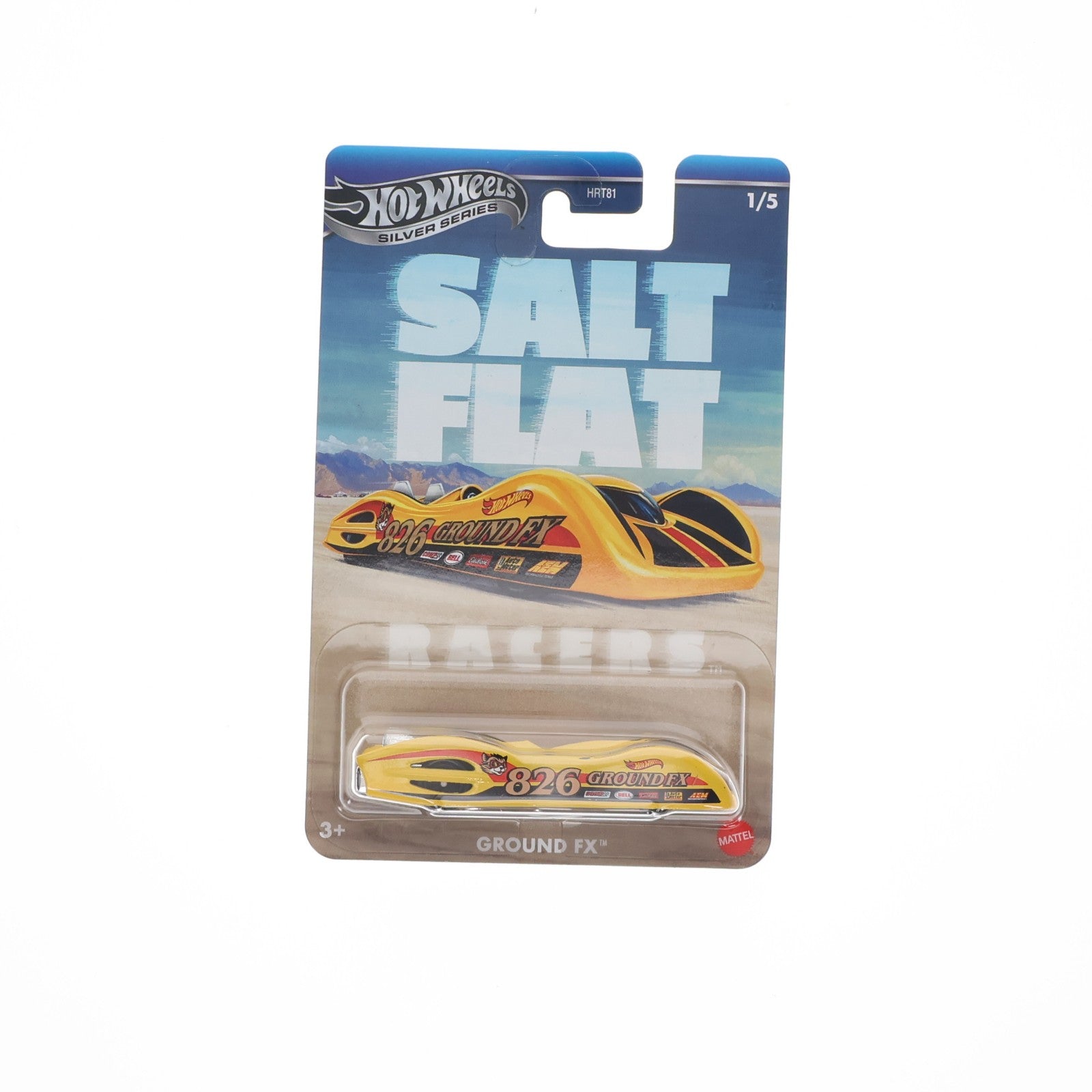 【中古即納】[MDL] Hot Wheels(ホットウィール) SALT FLAT RACERS 1/64 GROUND FX #826(イエロー×ブラック×レッド) 完成品 ミニカー(JBY81) マテル(20251231)