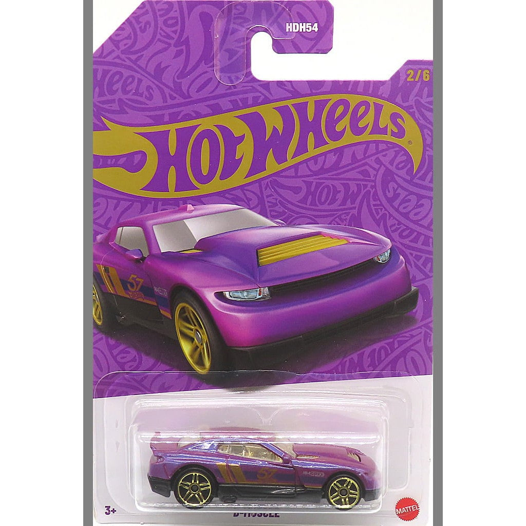 【中古即納】[MDL] Hot Wheels(ホットウィール) 1/64 D-MUSCLE(D-マッスル)(パープル×ゴールド) 完成品 ミニカー(JDM21) マテル(20250430)