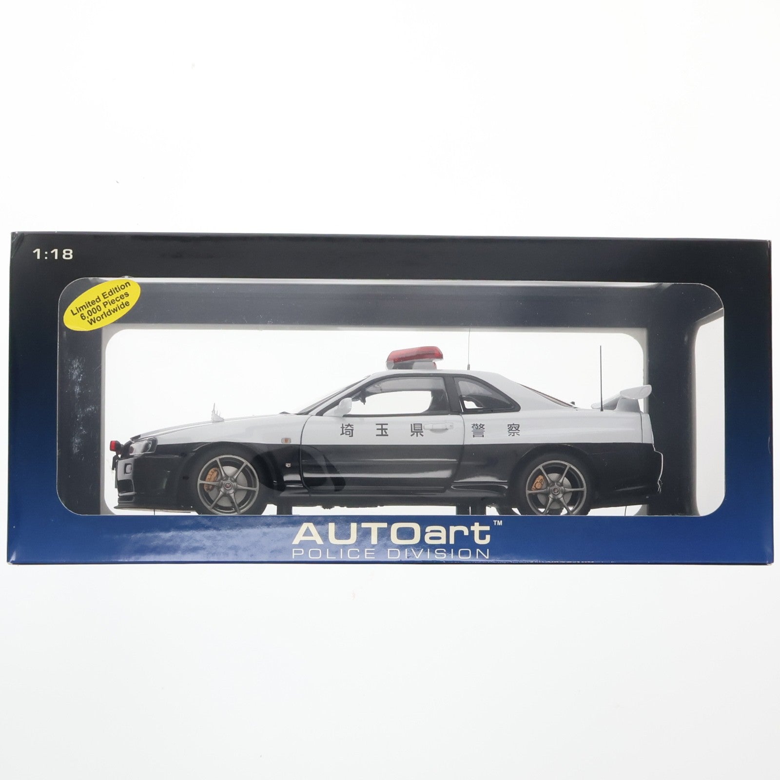 【中古即納】[MDL] 1/18 Nissan Skyline GT-R R34 Japanese Police Car 埼玉県警察 #806(ホワイト×ブラック) 完成品 ミニカー AutoArt(オートアート)(19991231)