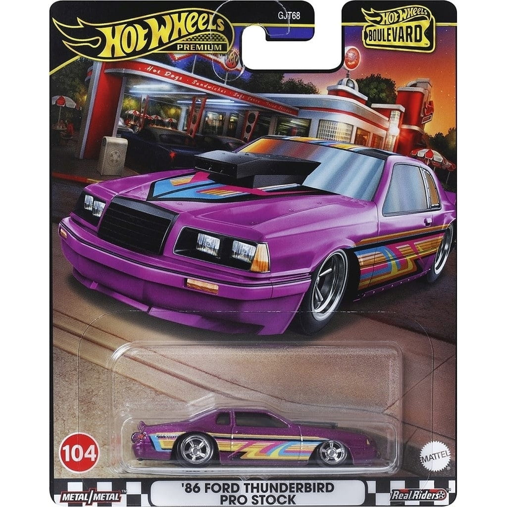 【中古即納】[MDL] Hot Wheels(ホットウィール) ブールバード 1/64 '86 フォード サンダーバードプロストック 完成品 ミニカー(HRT72-9866) マテル(20240829)