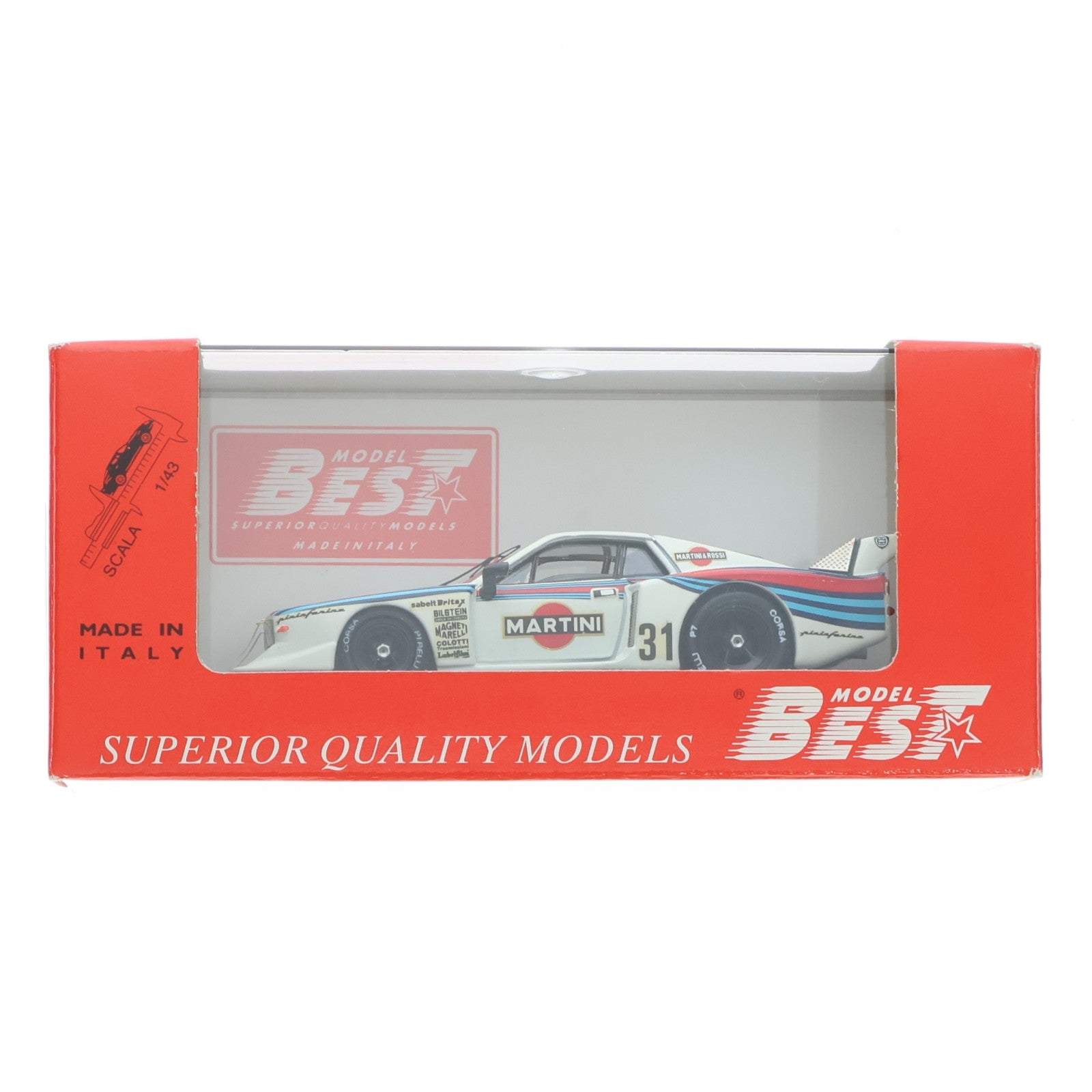 【中古即納】[MDL] 1/43 ランチア ベータ モンテカルロ ターボ 81 ニュルブルクリンク セサリス/ペスカロロ #31(ホワイト) 完成品 ミニカー(9230) BEST MODEL(ベストモデル)(19991231)