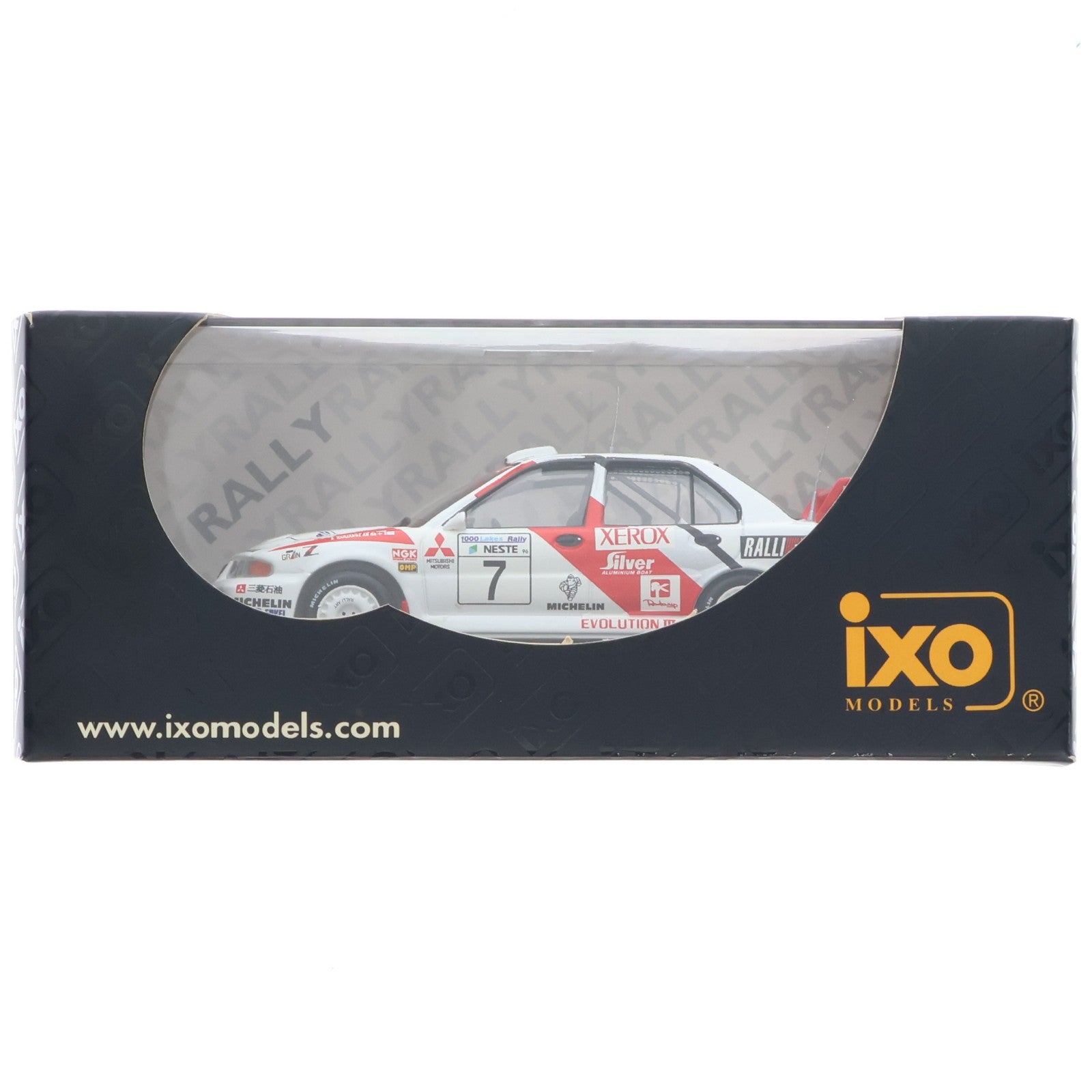 【中古即納】[MDL] 1/43 MITSUBISHI LANCER EVO III Rally 1000 Lakes 1996 XEROX #7(ホワイト×レッド) 完成品 ミニカー(RAC094) IXO Models(イクソモデルス)(19991231)