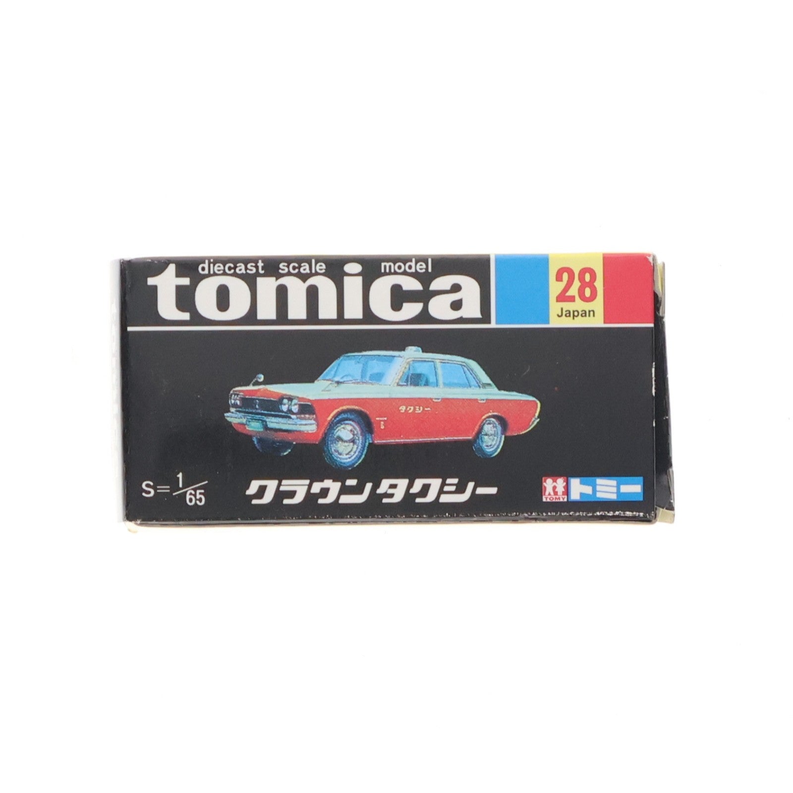 【中古即納】[MDL] トミカ No.28 1/65 トヨタ クラウン タクシー(イエロー×オレンジ/黒箱) 復刻版 完成品 ミニカー トミー(19991231)