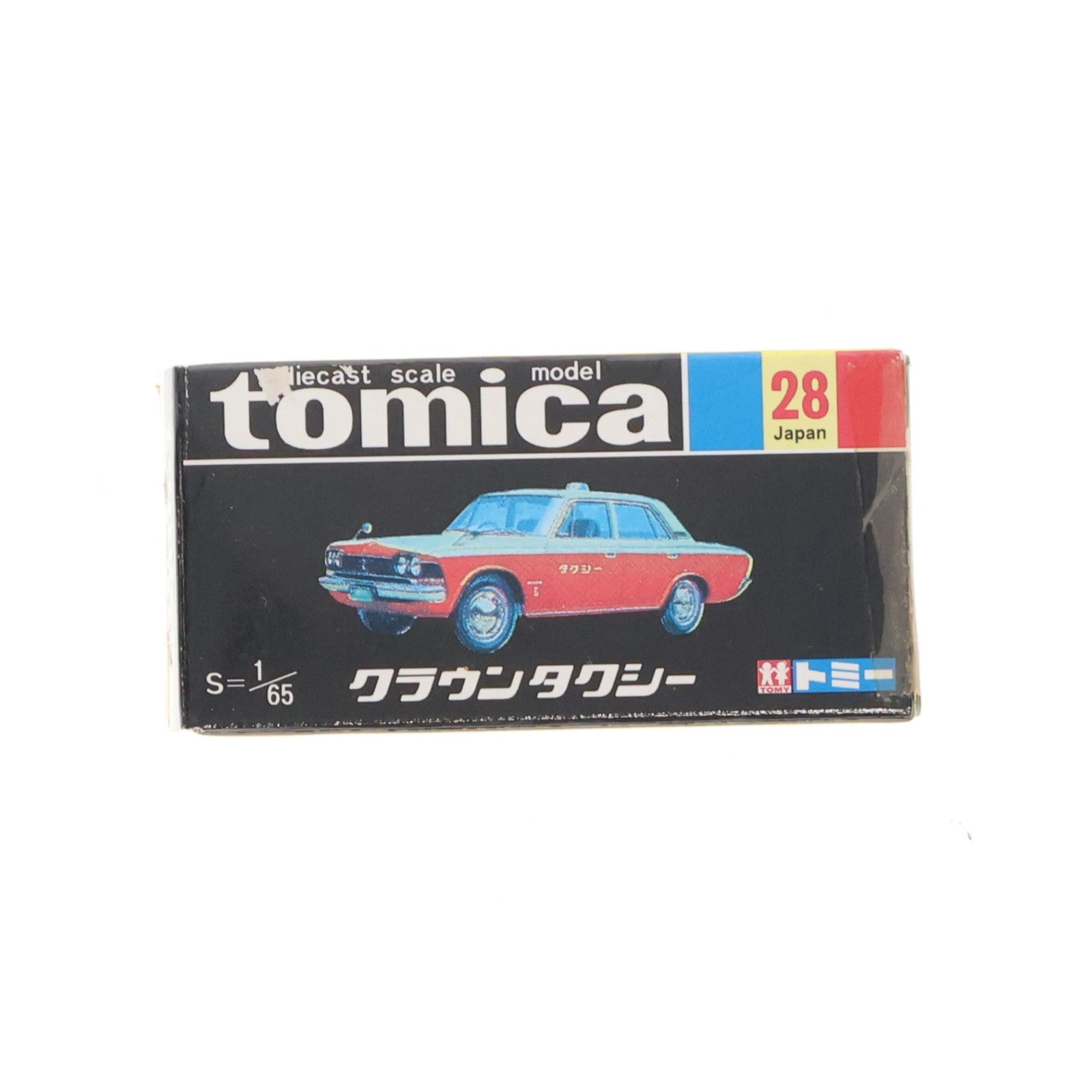 【中古即納】[MDL] トミカ No.28 1/65 トヨタ クラウン タクシー(イエロー×オレンジ/黒箱) 復刻版 完成品 ミニカー トミー(19991231)