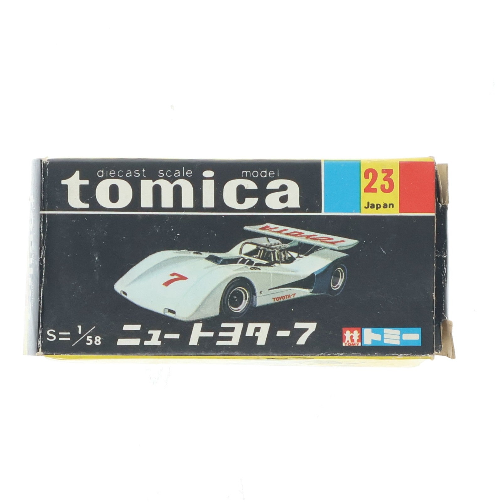 【中古即納】[MDL] トミカ No.23 1/58 ニュートヨタ-7 Mobil #7(ホワイト×レッド/黒箱/日本製) 完成品 ミニカー トミー(19991231)