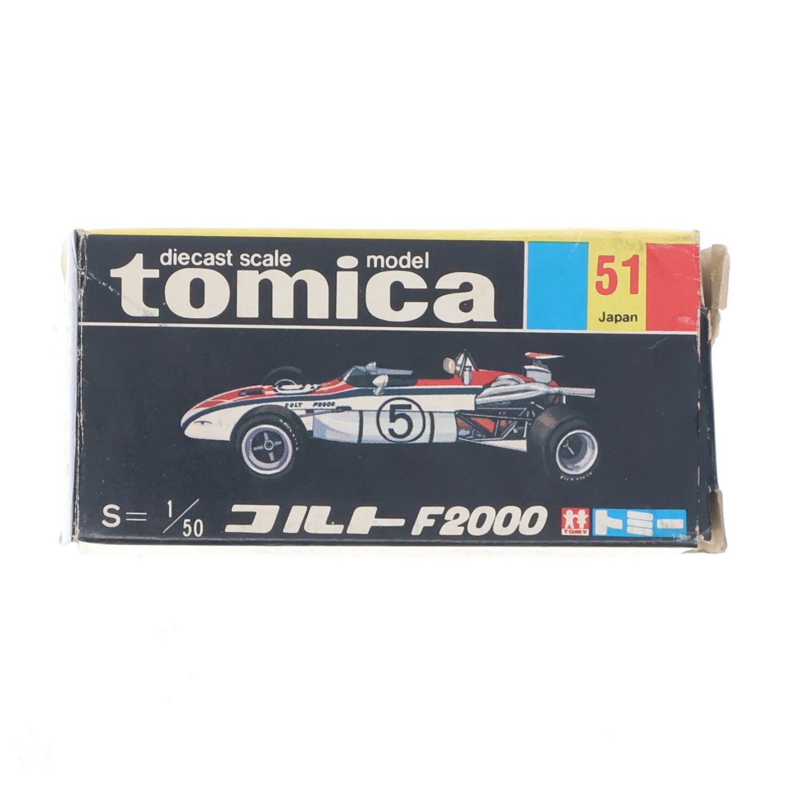 【中古即納】[MDL] トミカ No.51 1/50 コルト F2000(ホワイト×ブルー×レッド/黒箱/日本製) 完成品 ミニカー トミー(19991231)