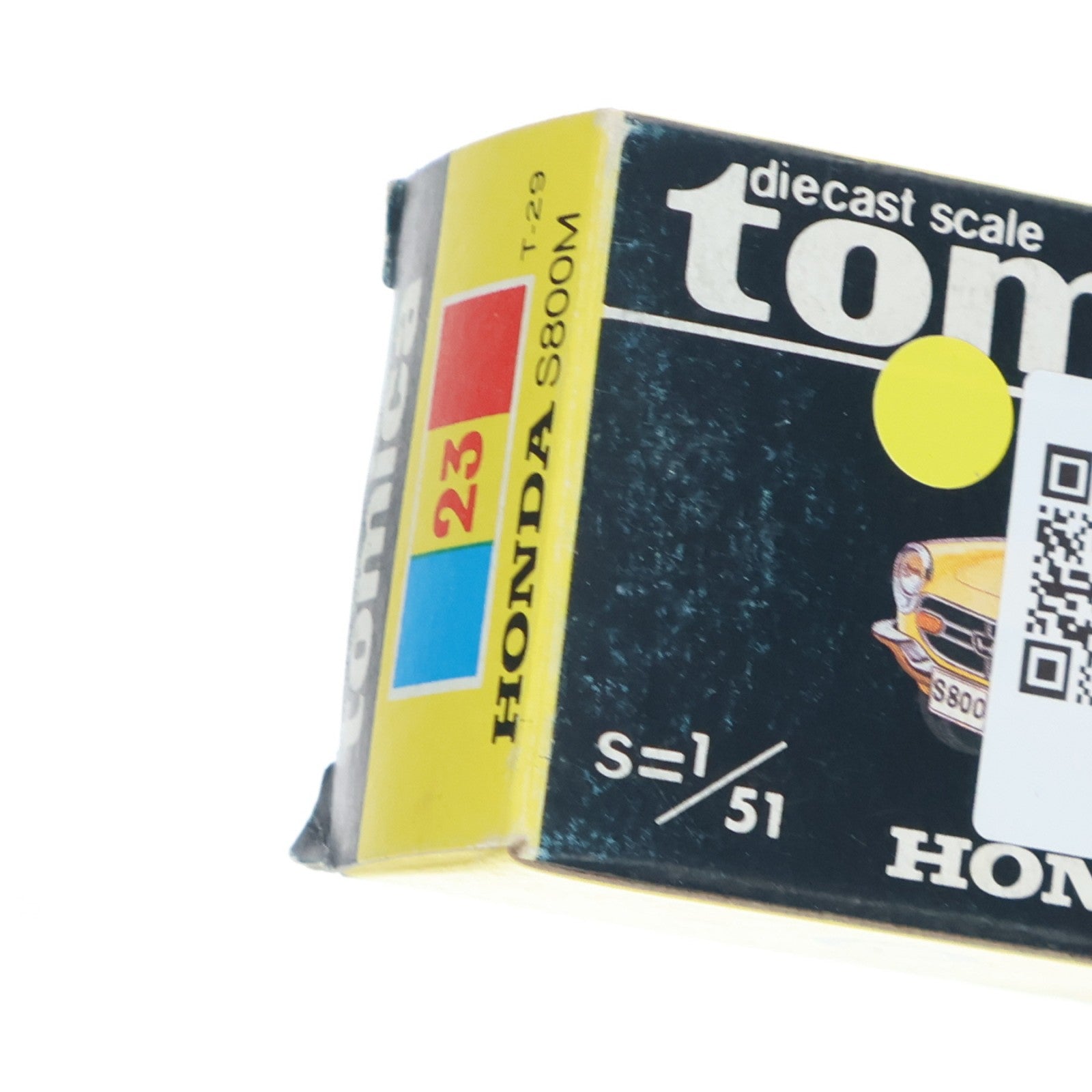 【中古即納】[MDL] トミカ No.23 1/51 ホンダ S800M(イエロー/黒箱/日本製) 完成品 ミニカー トミー(19991231)