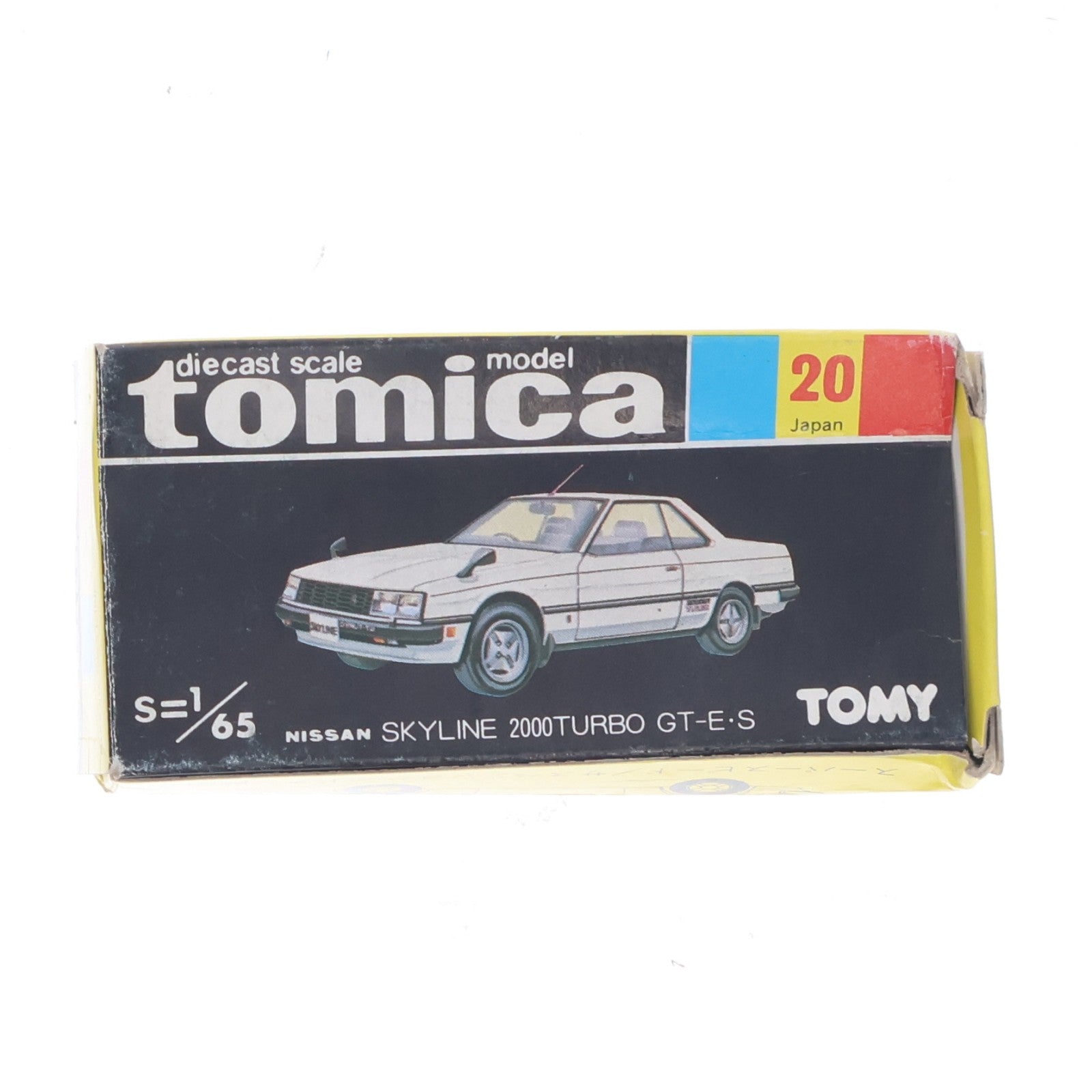 【中古即納】[MDL] トミカ No.20 1/65 ニッサン スカイライン 2000ターボGT-E・S(アイボリー×レッド/黒箱/日本製) 完成品 ミニカー トミー(19991231)