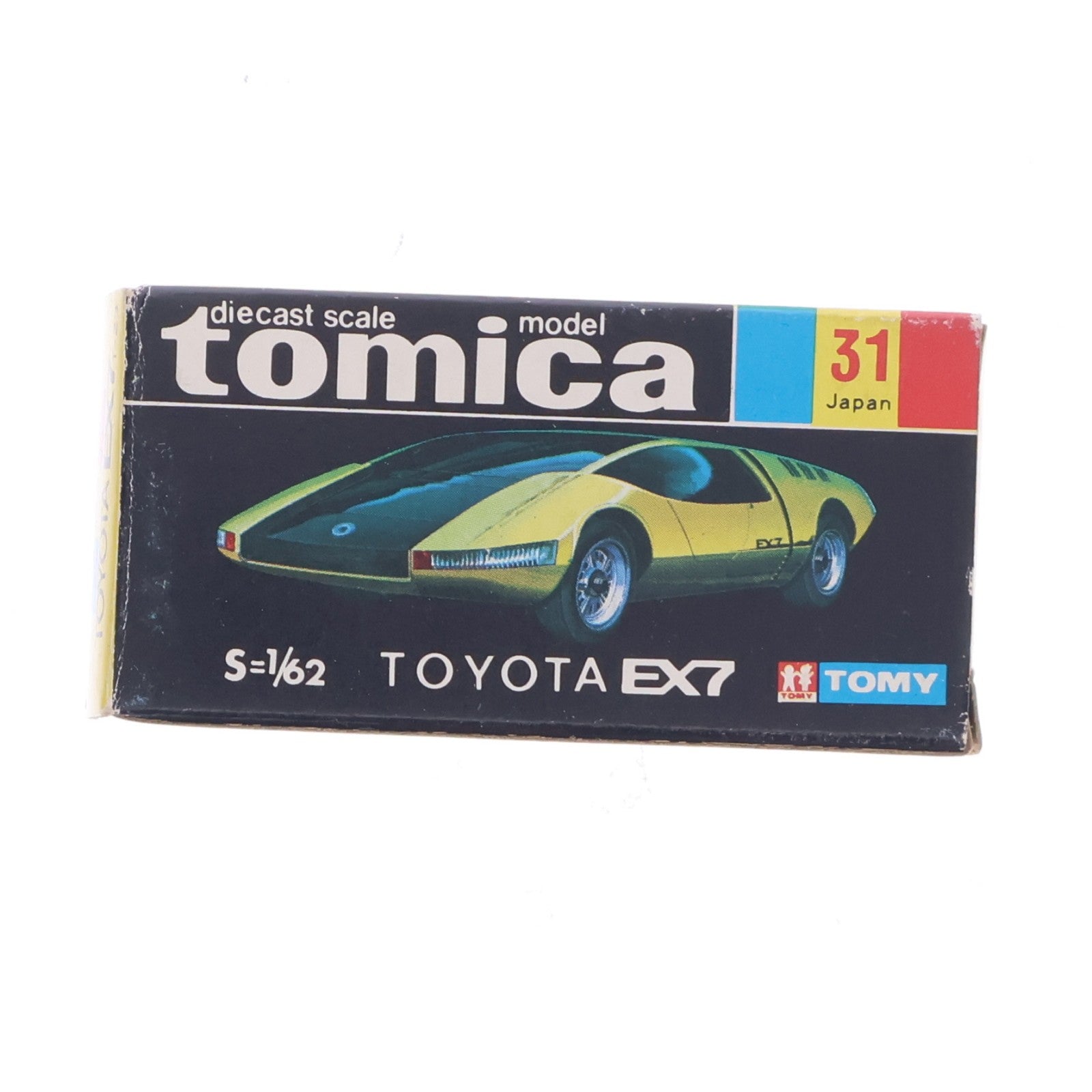 【中古即納】[MDL] トミカ No.31 1/62 トヨタ EX7(イエロー×ブラック/黒箱/日本製) 完成品 ミニカー トミー(19991231)