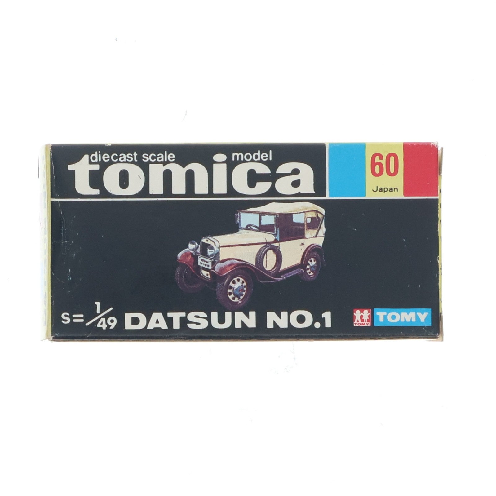 【中古即納】[MDL] トミカ No.60 1/49 ダットサン 第一号車(ブラック×ベージュ×ワインレッド/黒箱/日本製) 完成品 ミニカー トミー(19991231)