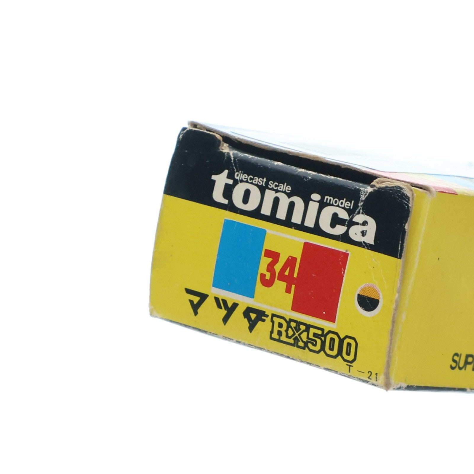 【中古即納】[MDL] トミカ No.34 1/62 マツダ RX500(イエロー×ブルー/黒箱/1Hホイール/日本製) 完成品 ミニカー トミー(19991231)