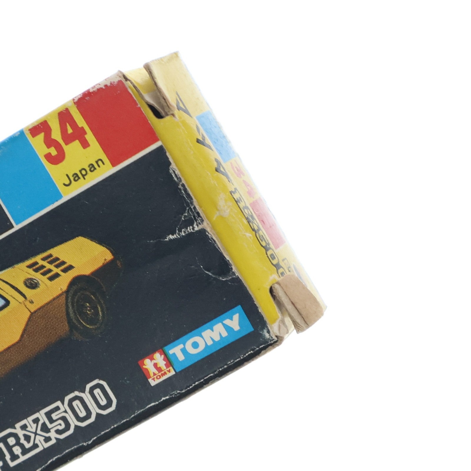 【中古即納】[MDL] トミカ No.34 1/62 マツダ RX500(イエロー×ブルー/黒箱/1Hホイール/日本製) 完成品 ミニカー トミー(19991231)