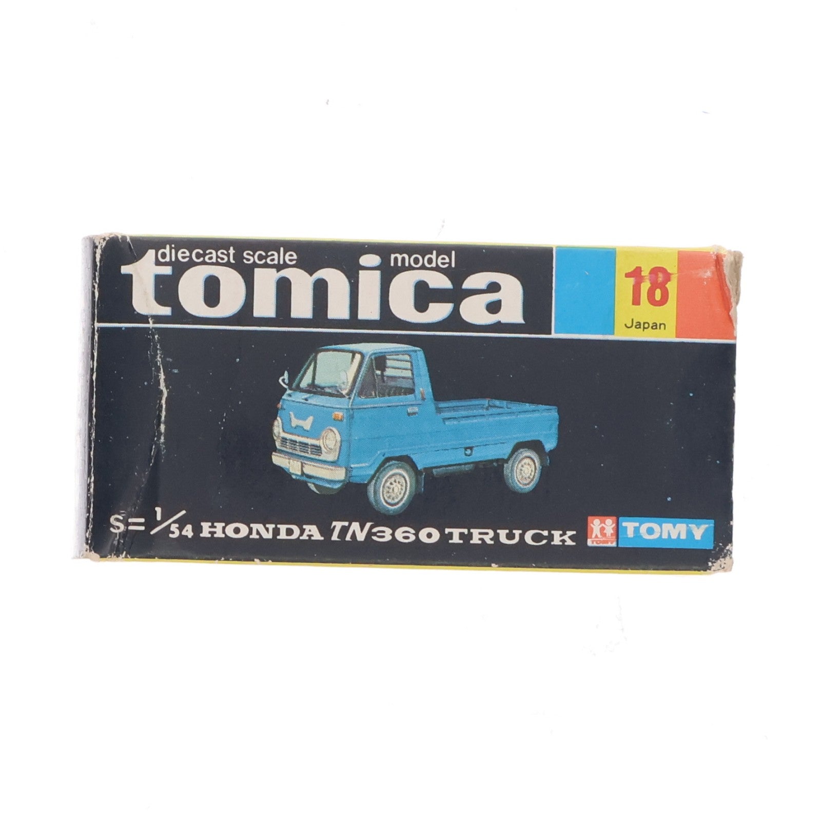【中古即納】[MDL] トミカ No.18 1/54 ホンダ TN360 トラック(スカイブルー×グリーン/黒箱/日本製) 完成品 ミニカー トミー(19991231)