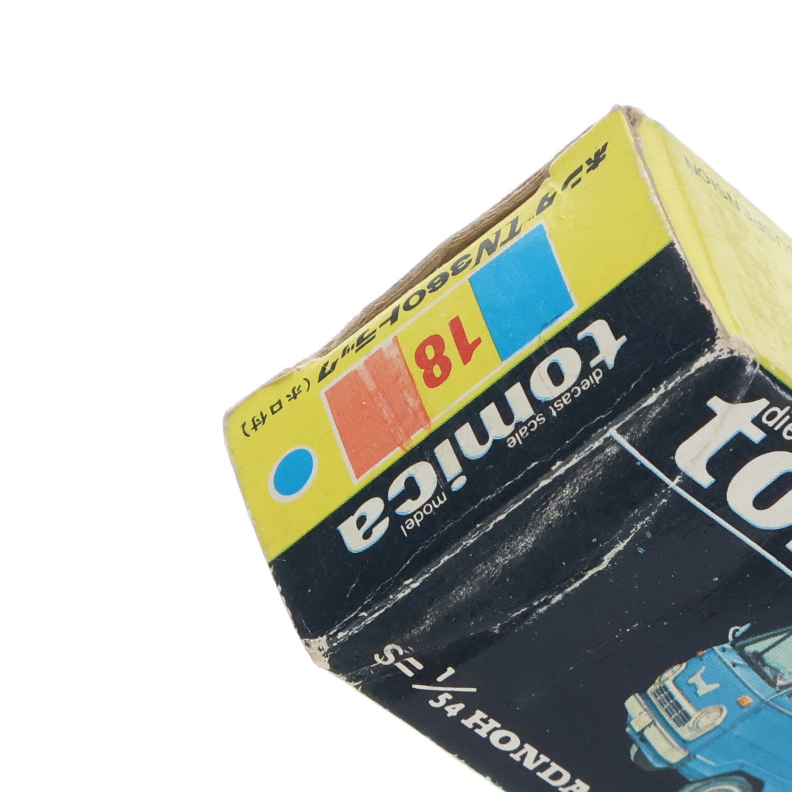 【中古即納】[MDL] トミカ No.18 1/54 ホンダ TN360 トラック(スカイブルー×グリーン/黒箱/日本製) 完成品 ミニカー トミー(19991231)