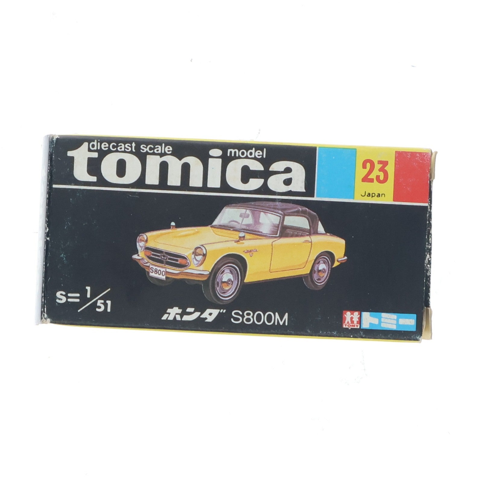 【中古即納】[MDL] トミカ No.23 1/51 ホンダ S800M(アイボリー×ブラック/黒箱) 完成品 ミニカー トミー(19991231)