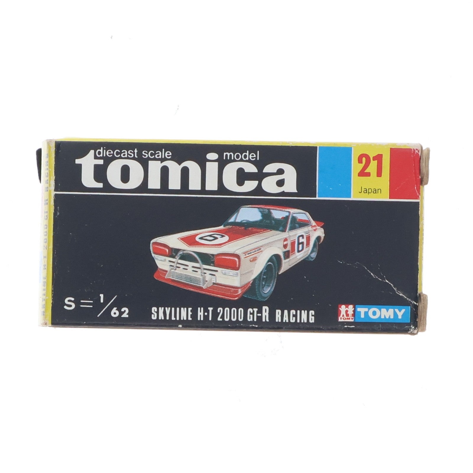 【中古即納】[MDL] トミカ No.21 1/62 日産 スカイライン HT2000 GT-Rレーシング #13(ホワイト×レッド×ブルー/黒箱) 完成品 ミニカー トミー(19991231)