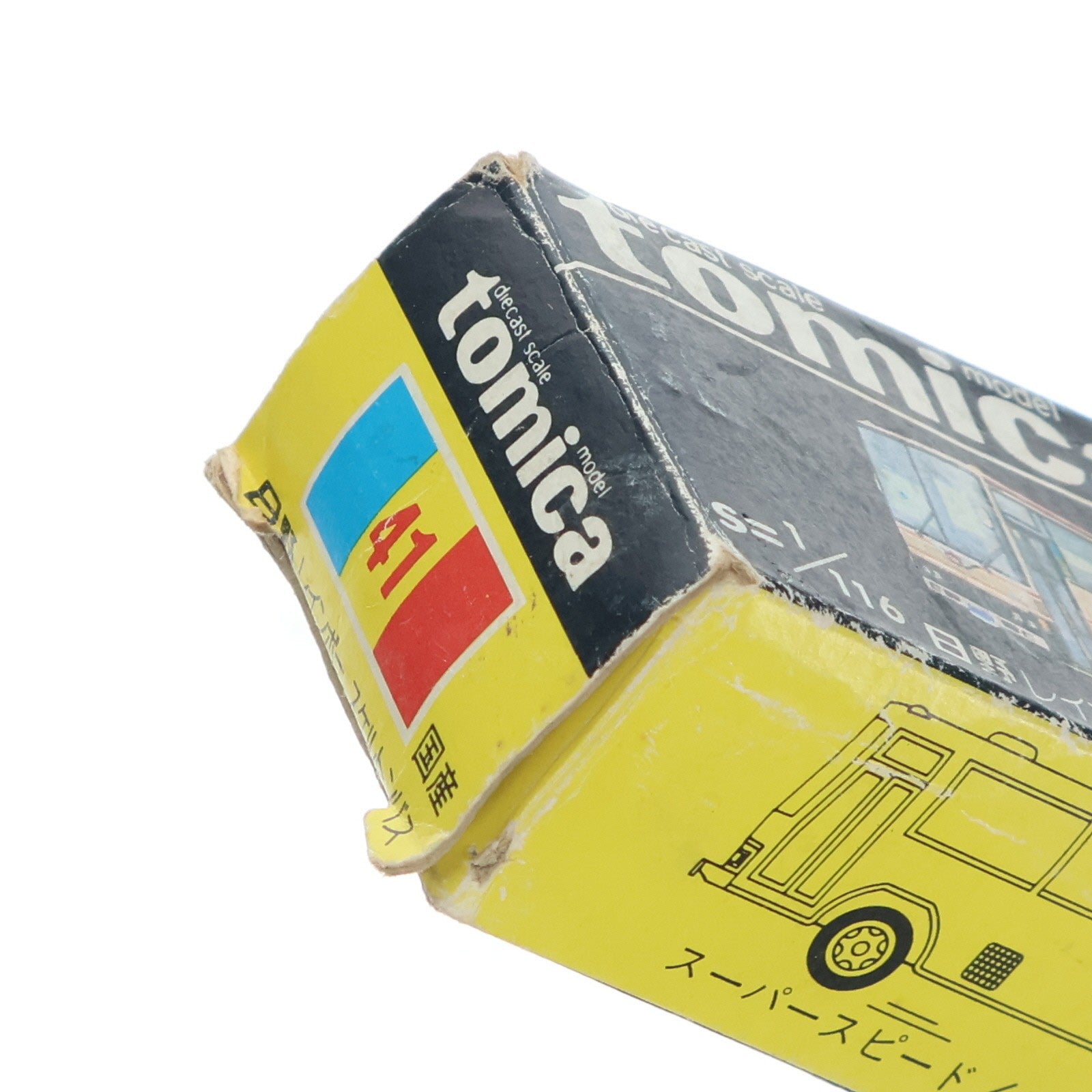 【中古即納】[MDL] トミカ No.41 1/116 日野 レインボー スケルトンバス HINO MOTORS(ホワイト×ブルー×ゴールド/黒箱) 完成品 ミニカー トミー(19991231)