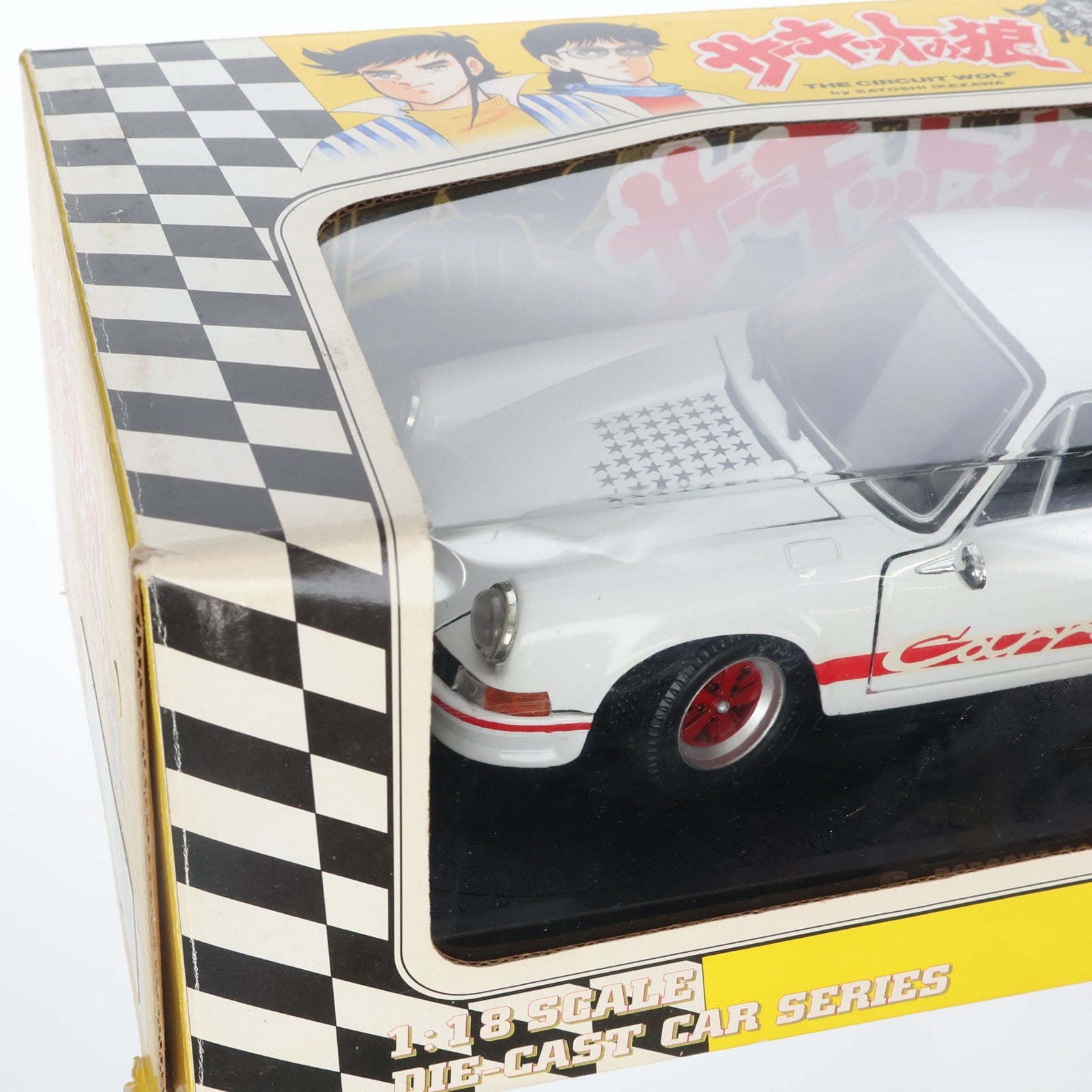 【中古即納】[MDL] 1/18 ポルシェ911 カレラRS'73(ホワイト) サーキットの狼 完成品 ミニカー(08231W) 京商(19981231)