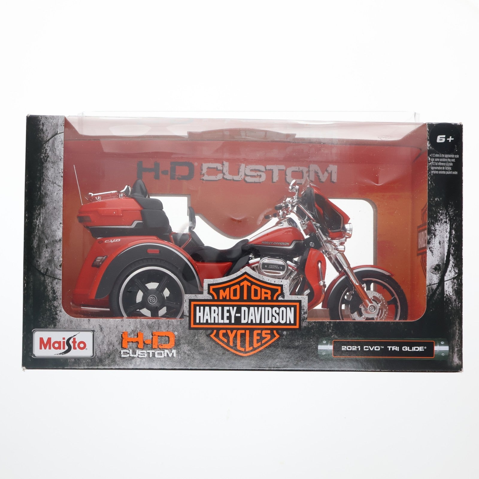 【中古即納】[MDL] H-D CUSTOM 1/12 Harley Davidson(ハーレーダビッドソン) 2021 CVO TRI GLIDE(オレンジ) 完成品 ミニカー Maisto(マイスト)(19991231)