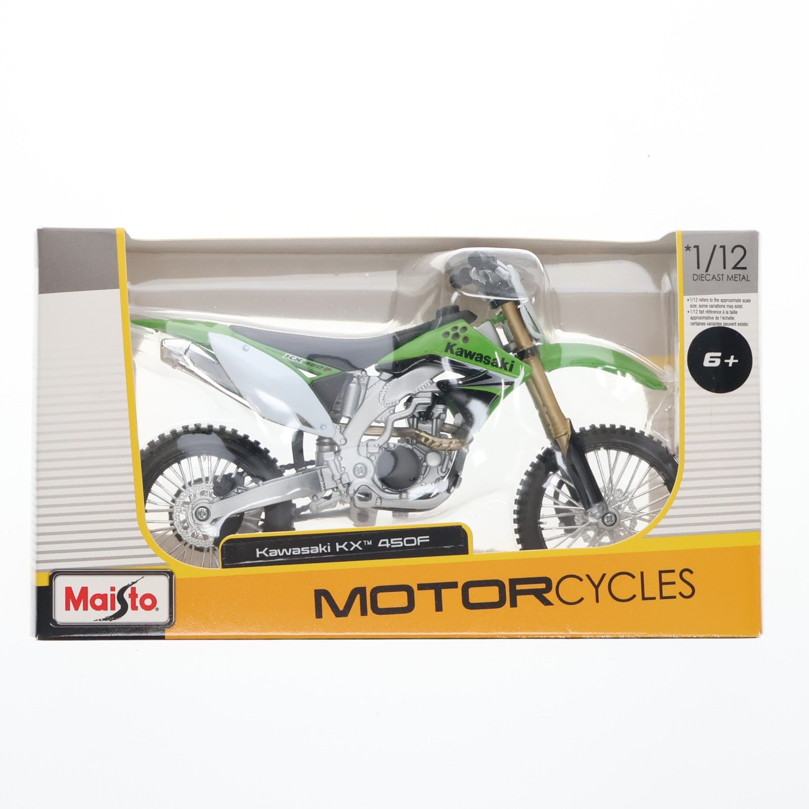 【中古即納】[MDL] 1/12 Kawasaki KX450F(グリーン×ホワイト) 完成品 ミニカー(31101) Maisto(マイスト)(19991231)