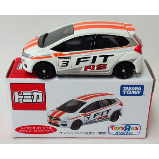 【中古即納】[MDL] トミカ トイザらスオリジナル 1/61 ホンダ フィット 1.5チャレンジカップ仕様(ホワイト×オレンジ) 完成品 ミニカー タカラトミー(20170318)