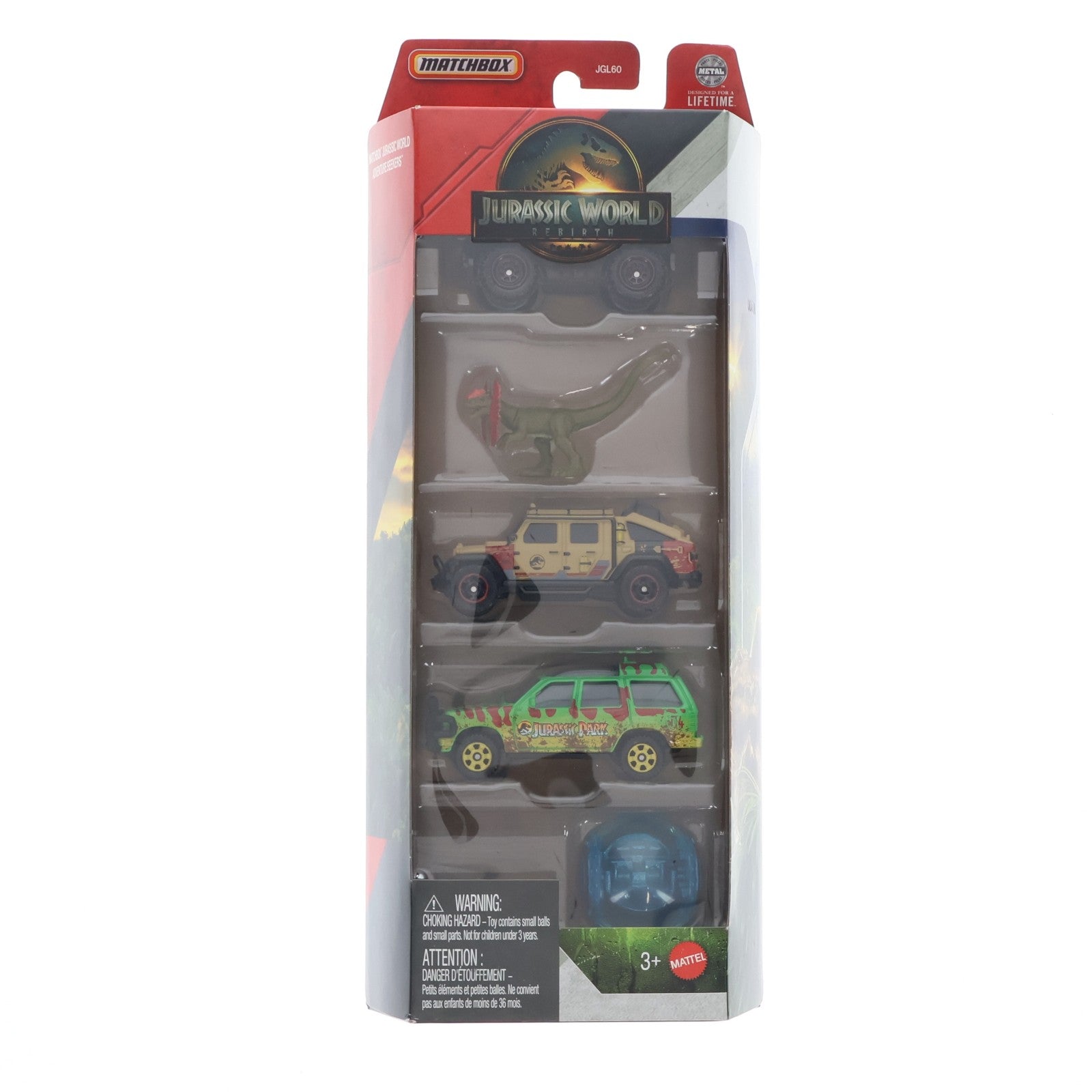 【中古即納】[MDL] マッチボックス ジュラシック・ワールド 5パック 1/64 アドベンチャー シーカーズ 完成品 ミニカー(JGL27) マテル(20250630)