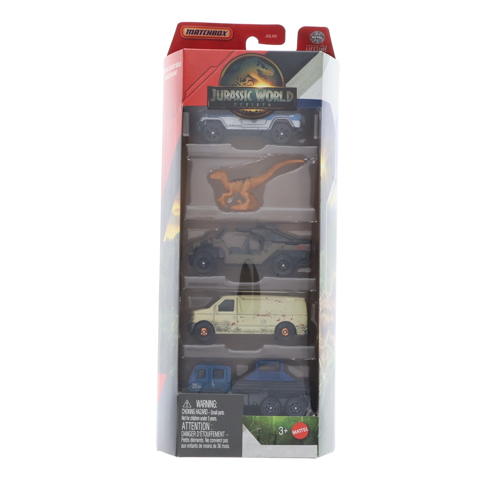 【中古即納】[MDL] マッチボックス ジュラシック・ワールド 5パック 1/64 ラピッド ゲッタウェイ ユニット 完成品 ミニカー(JGL25) マテル(20250630)